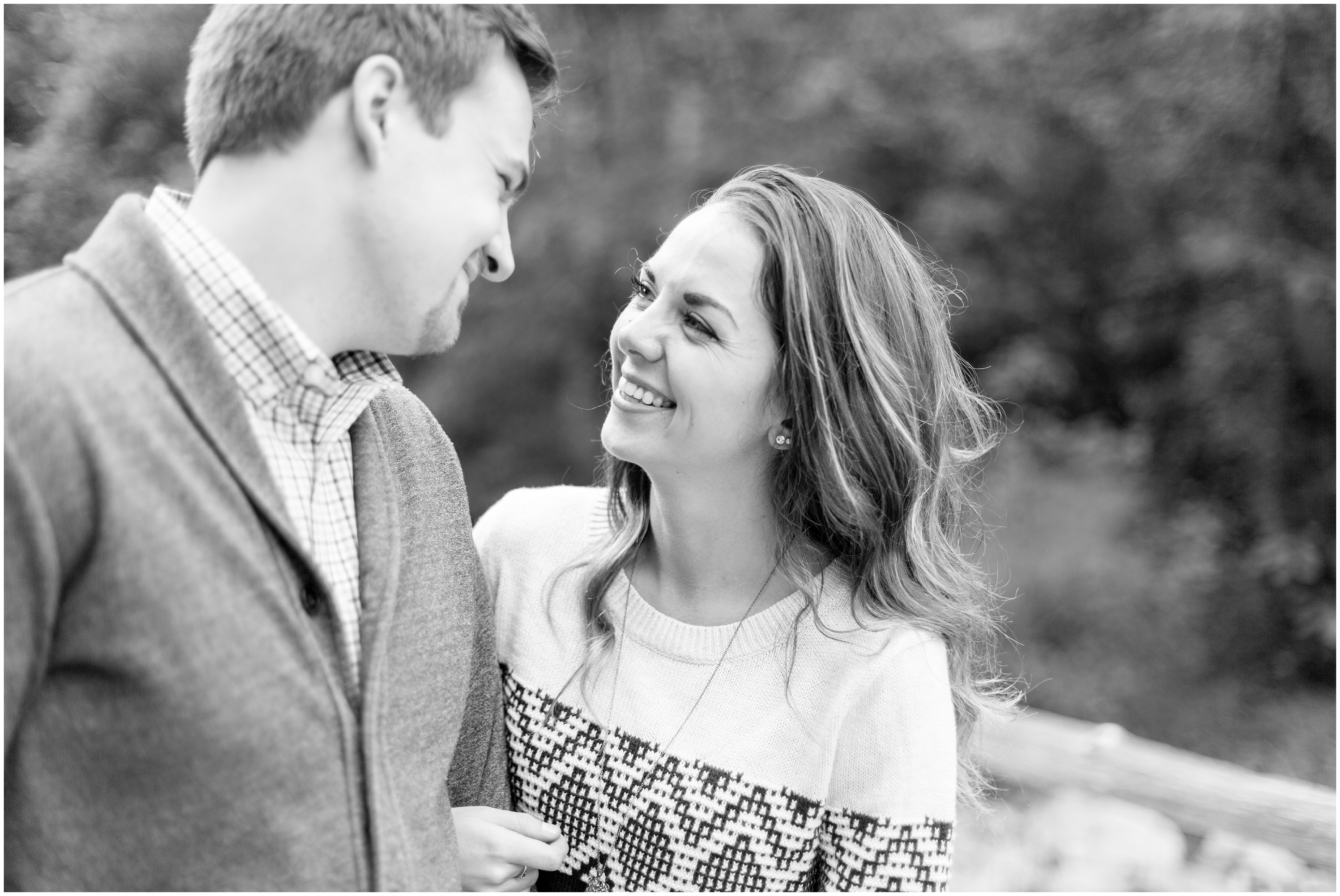 engaged couple during covered Bridge engagement session