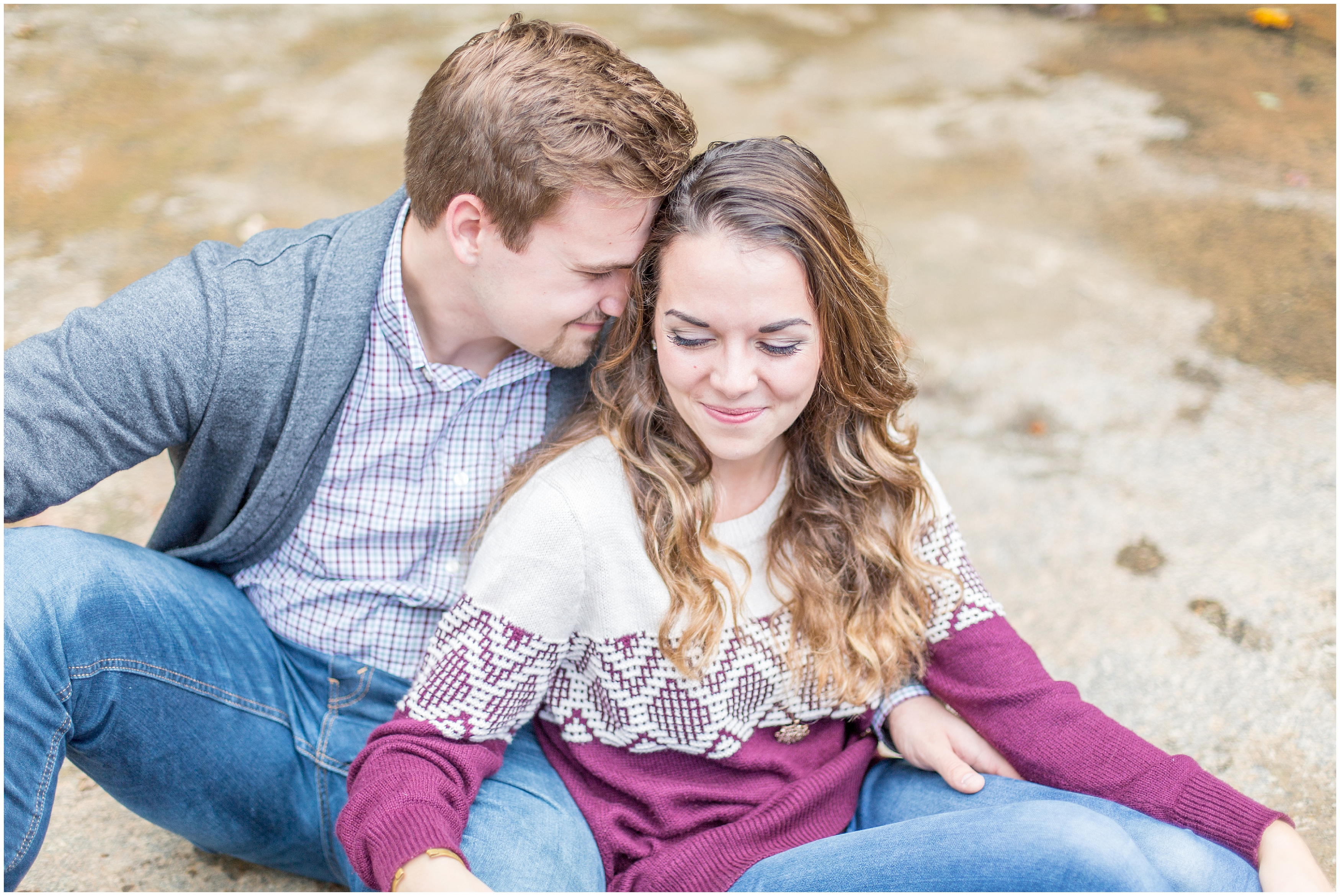 couple during  covered Bridge engagement session