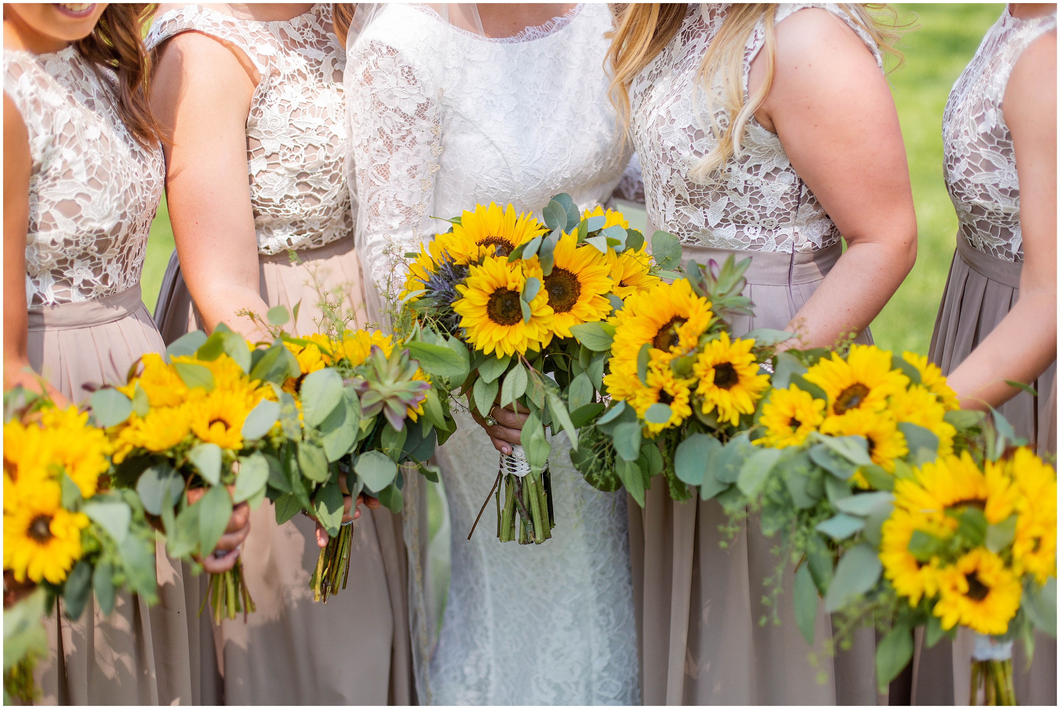 Sunflower bouquets from MI wedding 