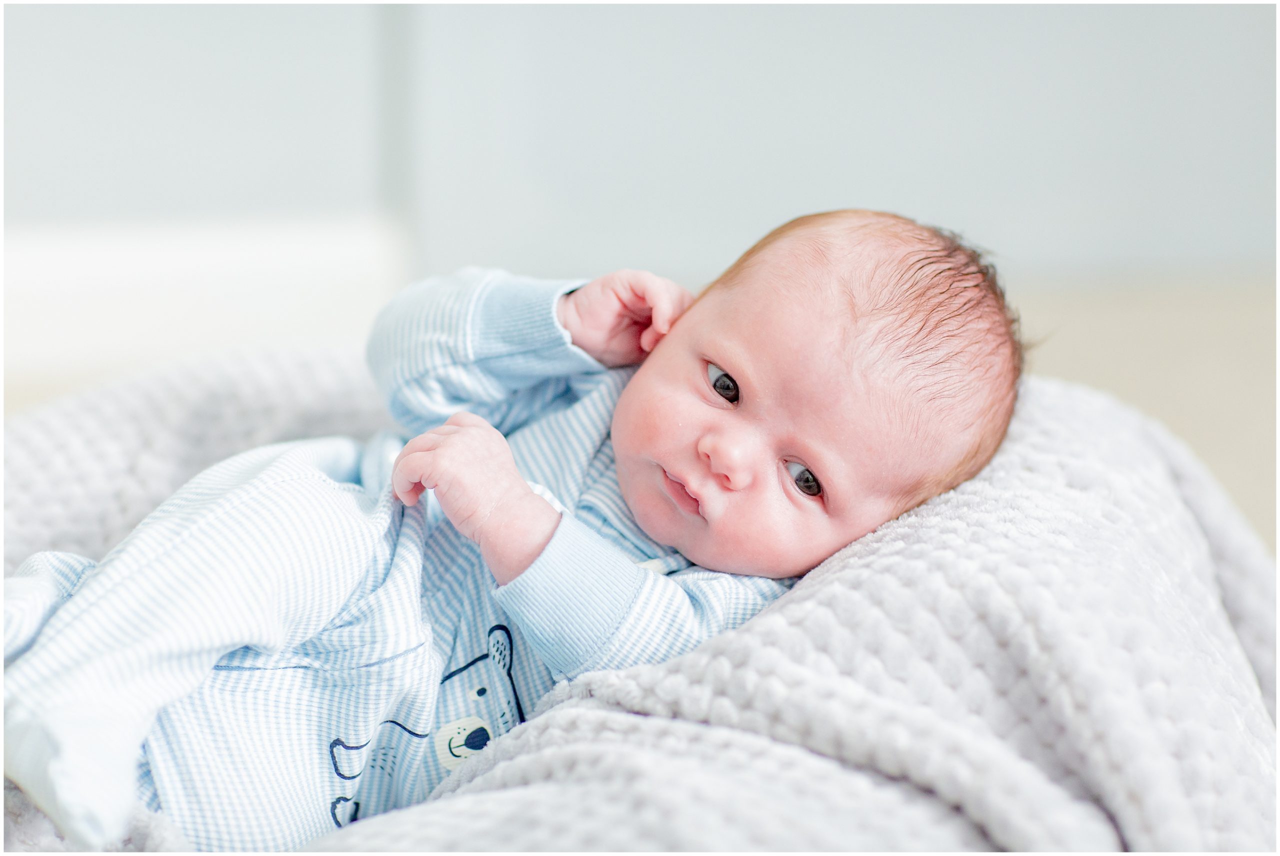 newborn lifestyle session featuring baby boy in Georgia