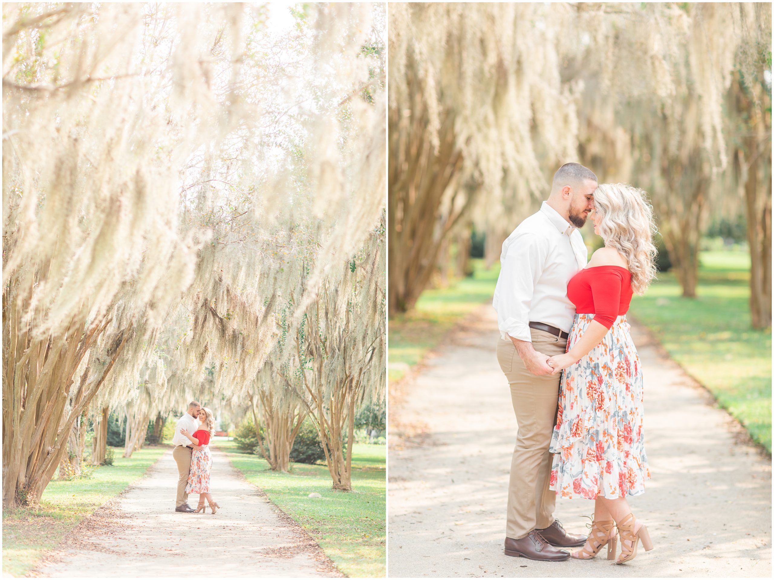 Waterfront Engagement Session in Charleston under spanish moss