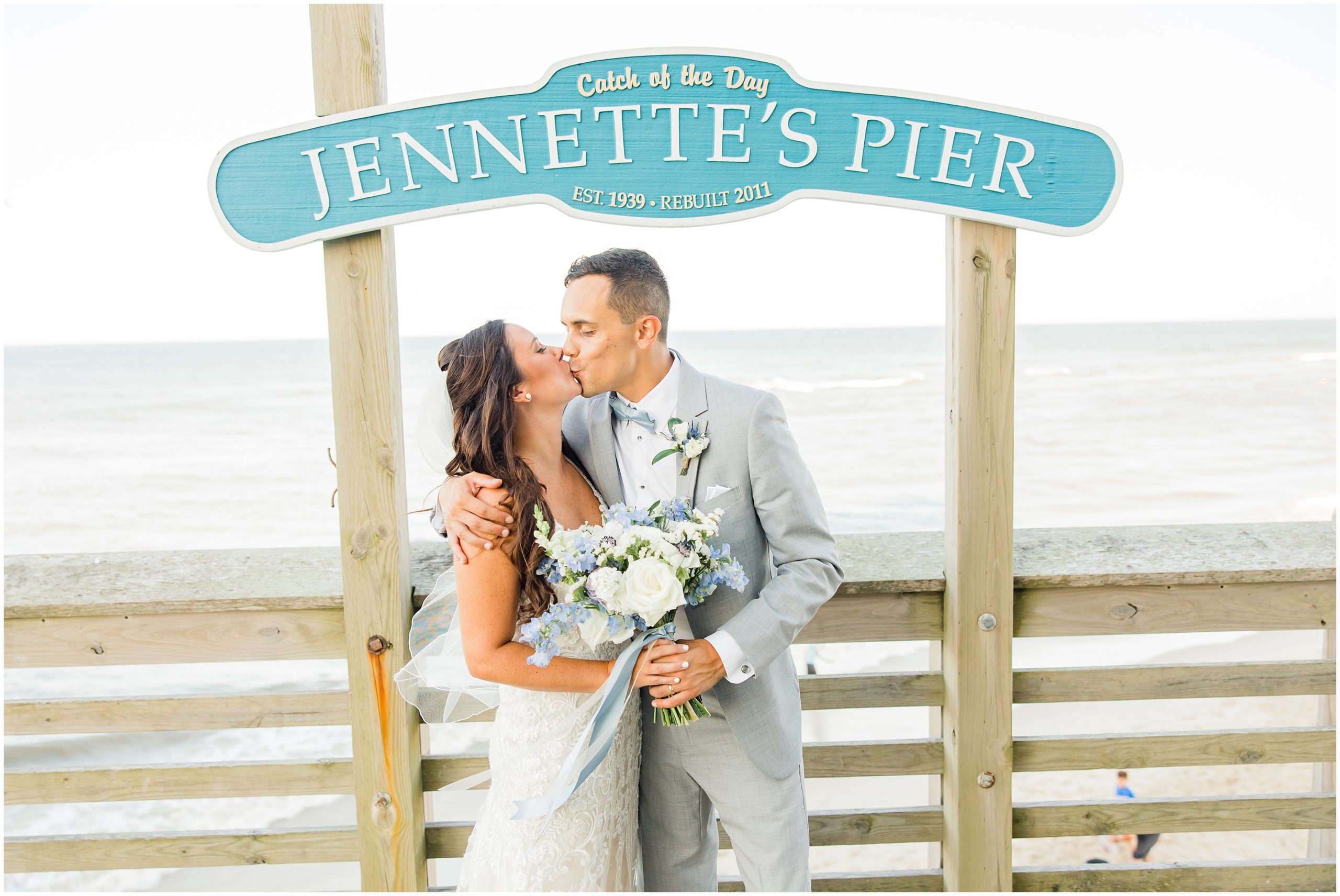 Jennette's Pier wedding day photographed by NC wedding photographer Morgan Amanda Photography