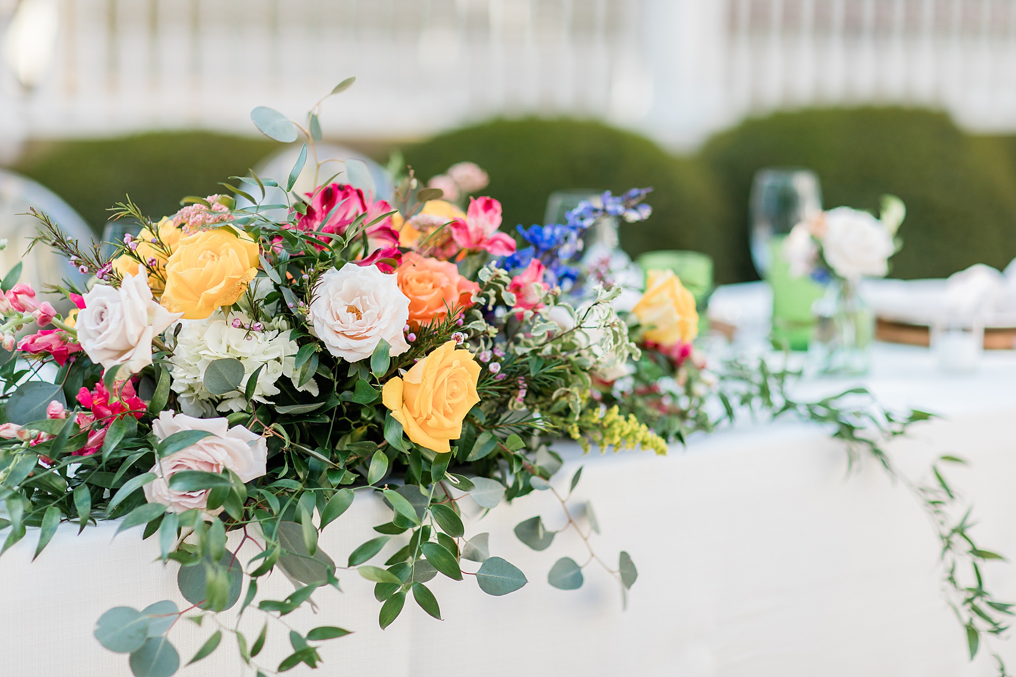 colorful floral display at Whitehead Manor