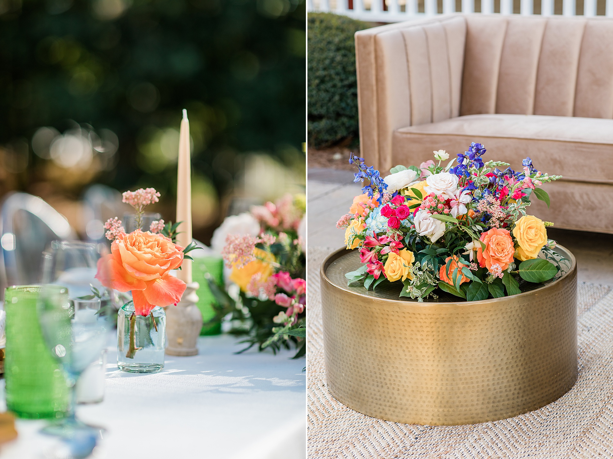 bright florals for wedding day at Whitehead Manor