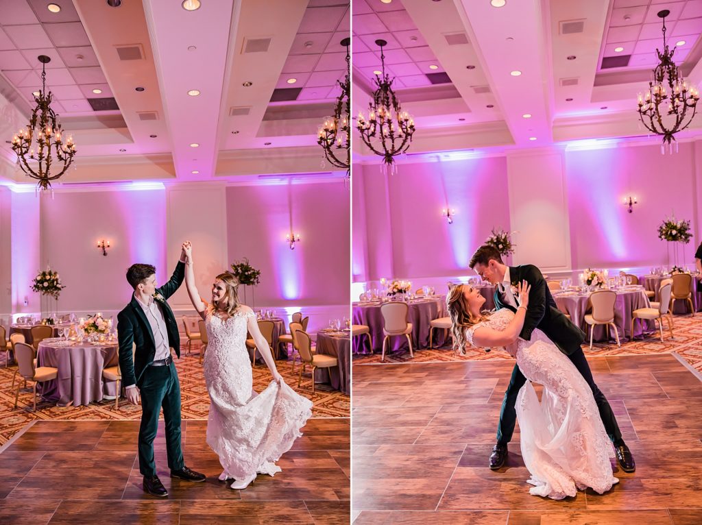 newlyweds dance during Asheville NC wedding reception