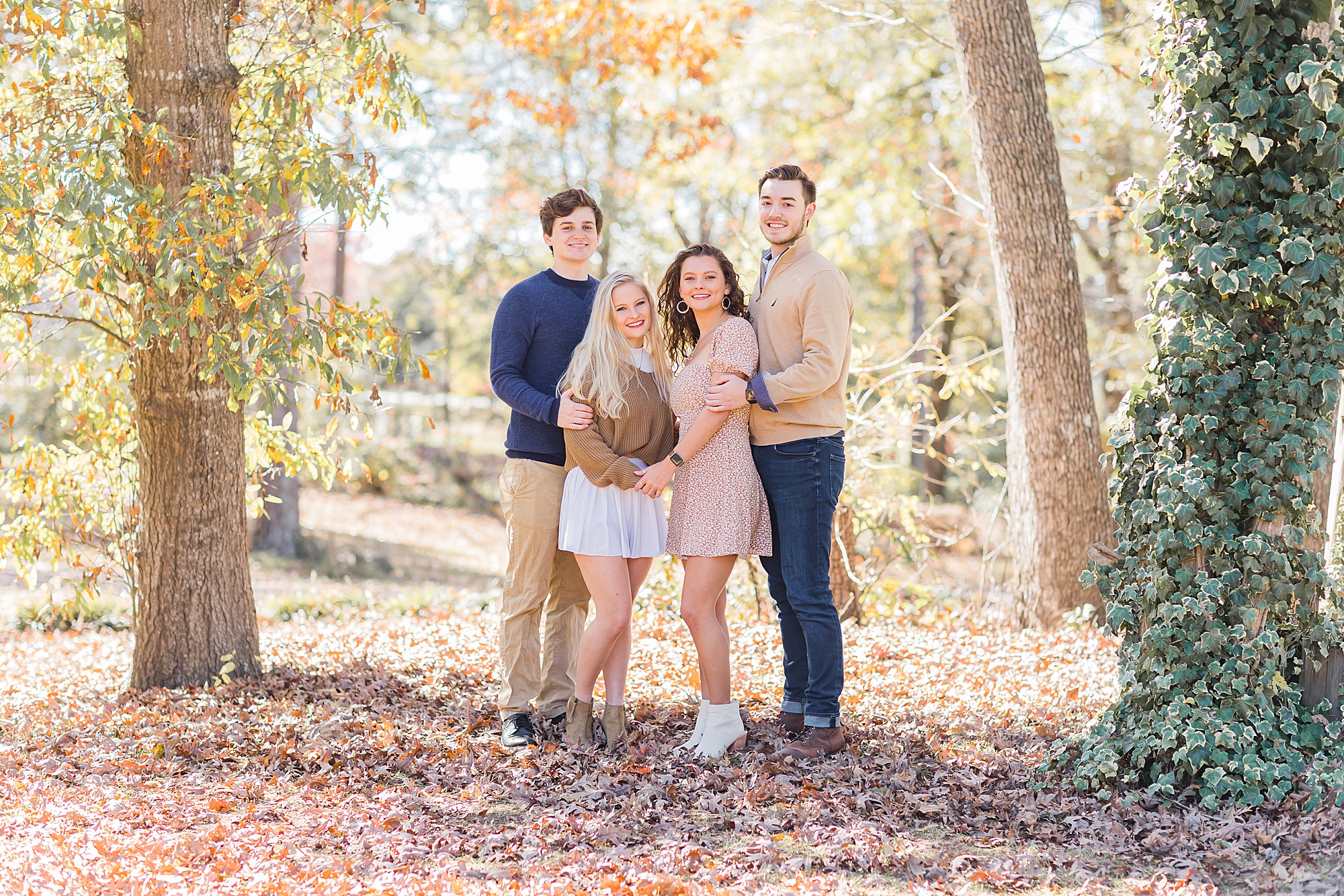 two couples stand together during The Ivy Place mini sessions