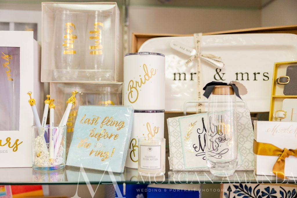 display of bridal gifts at The Social Shop
