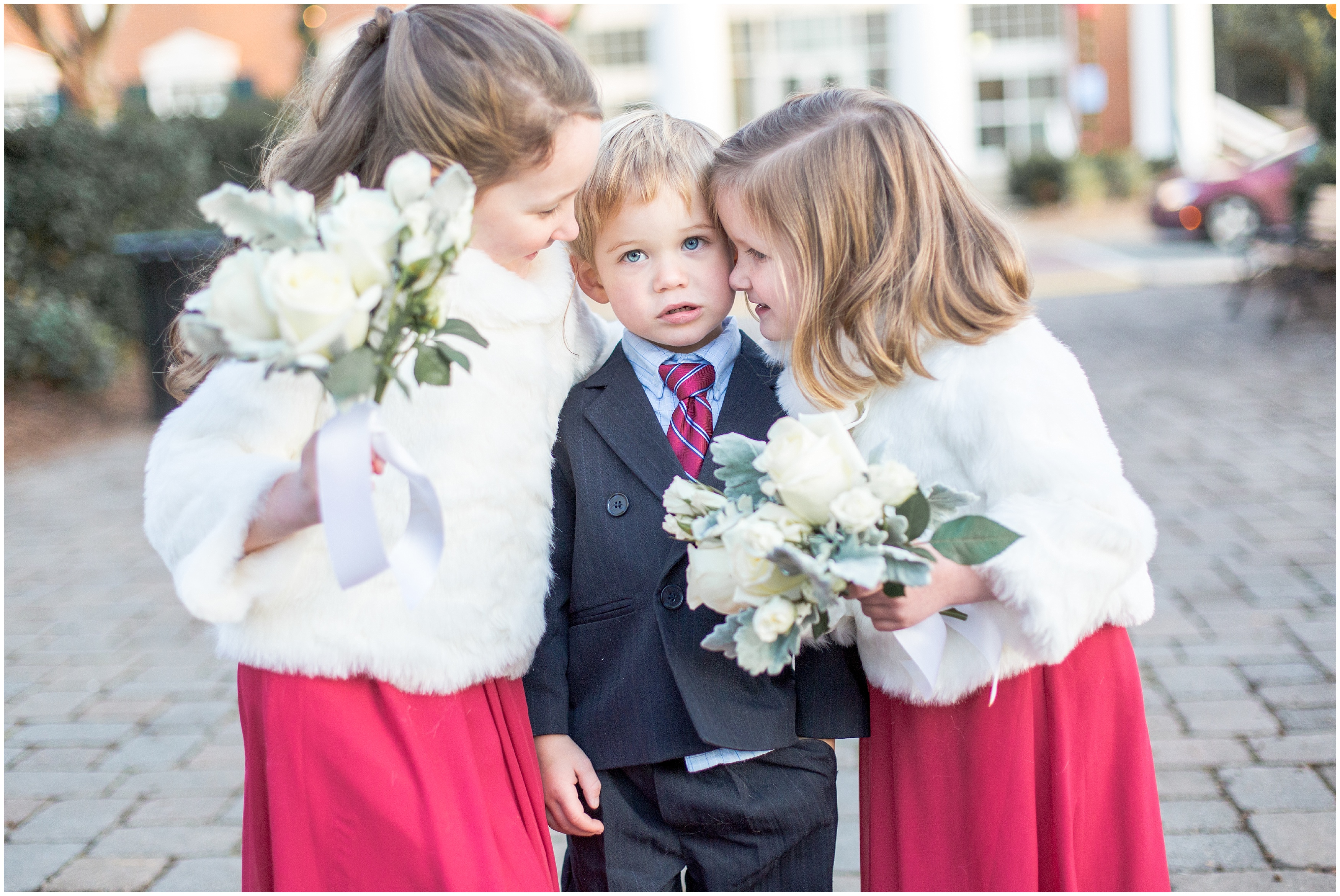 flower girls and ring bearers at Charlotte NC Winter Wedding