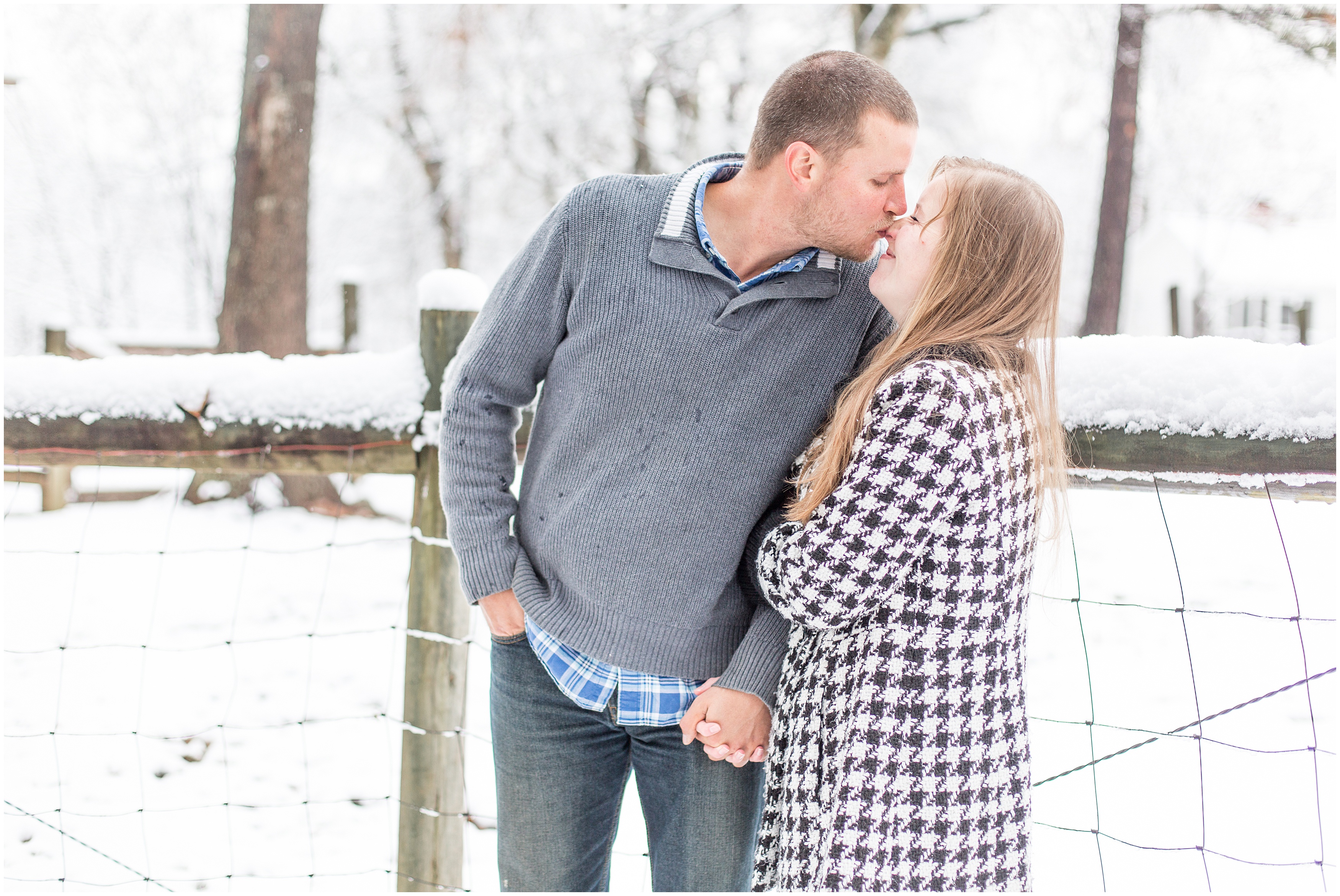 GA couple kiss during Engagement session