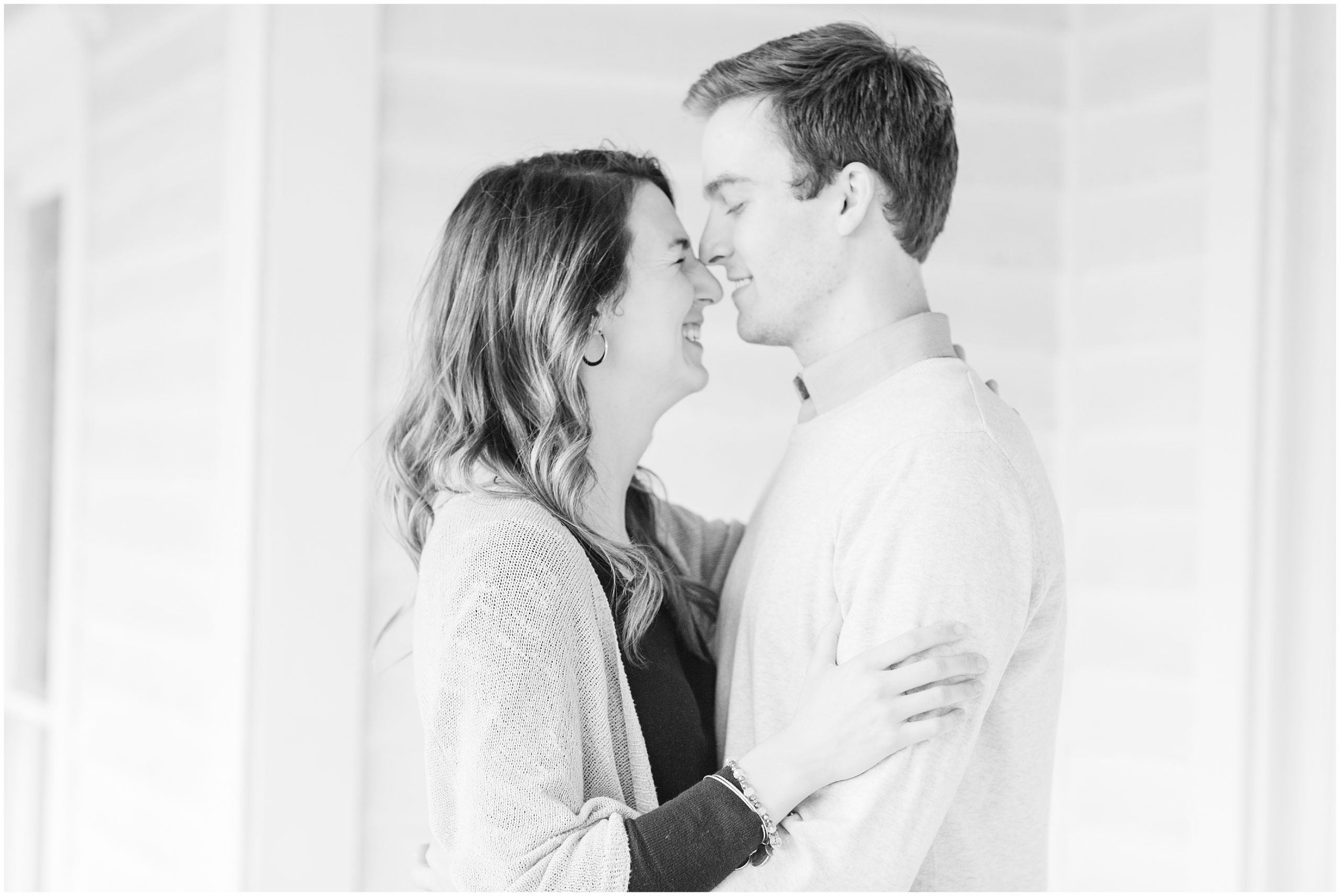 couple touches noses during GA portrait session