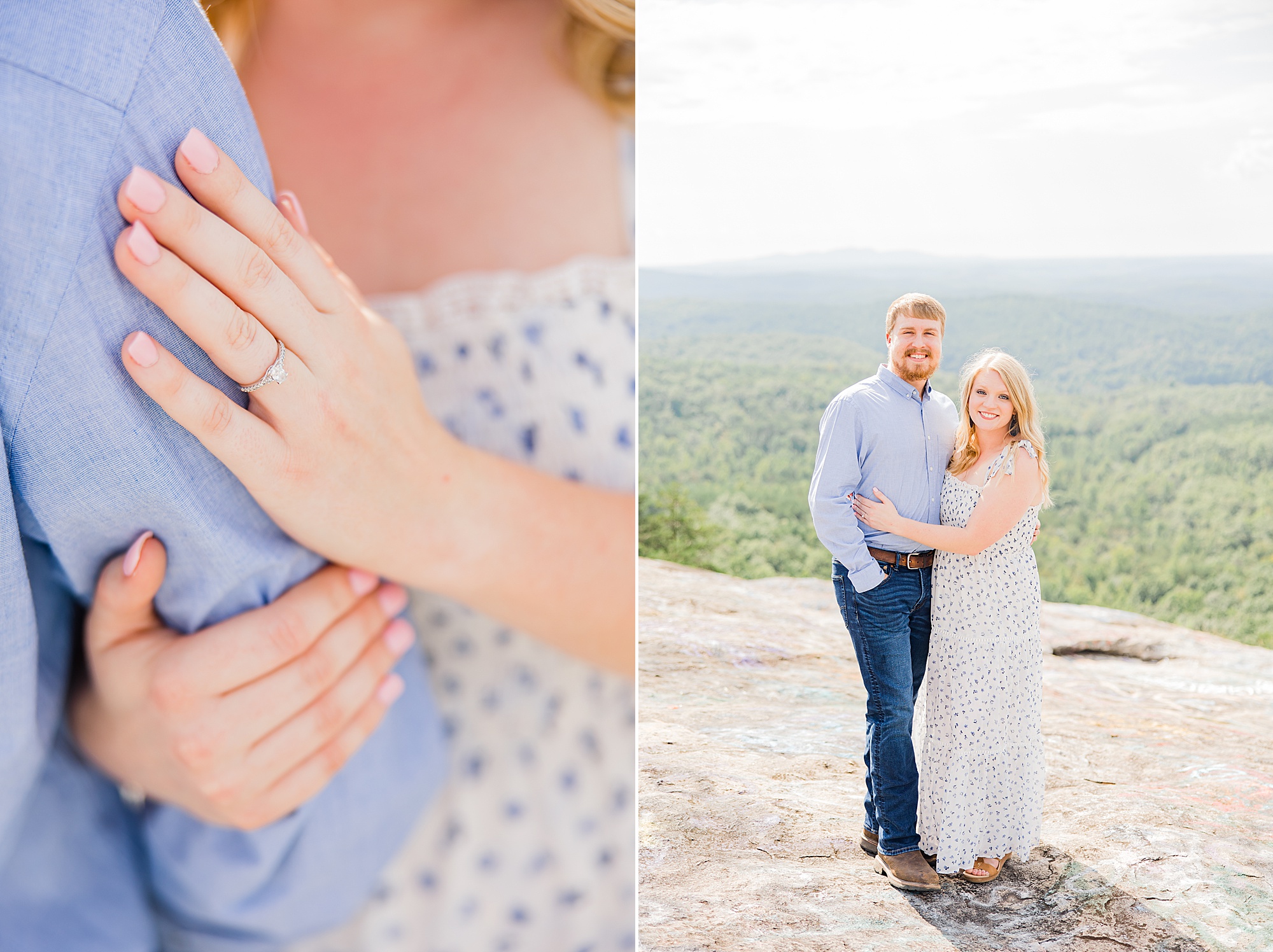 Bald Rock engagement session for couple on mountaintop in Greenville SC