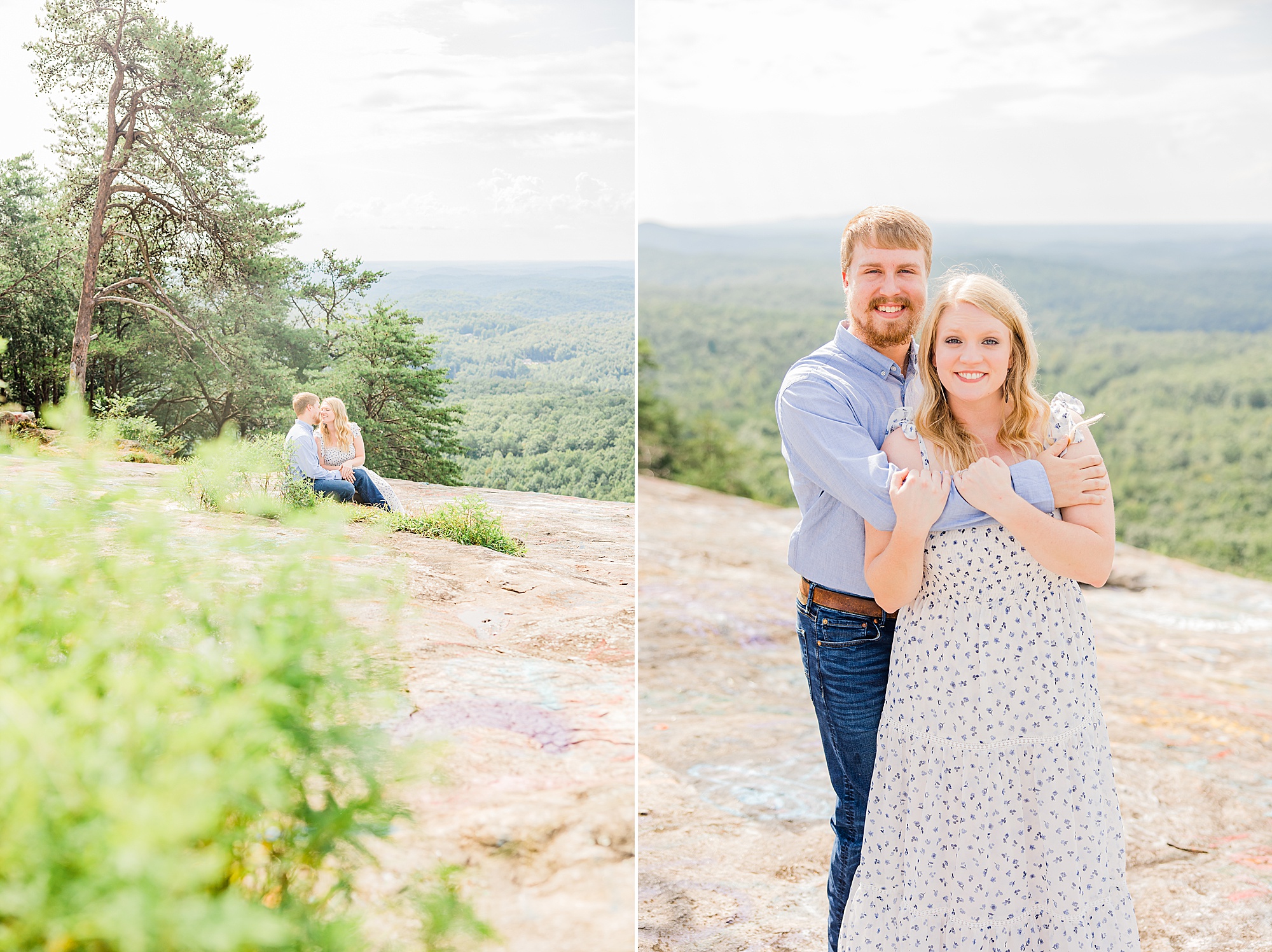 Bald Rock engagement session for couple on mountaintop