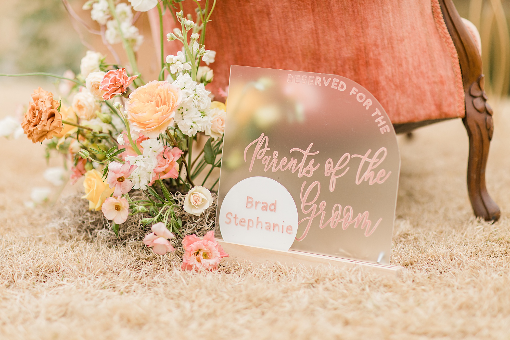 acrylic sign for ceremony site