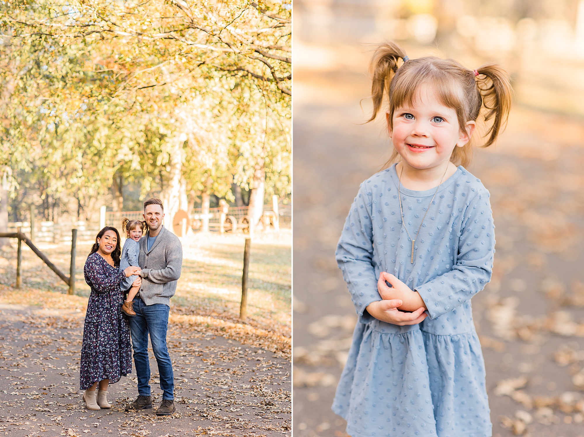 family poses in Duluth GA park during fall portraits 