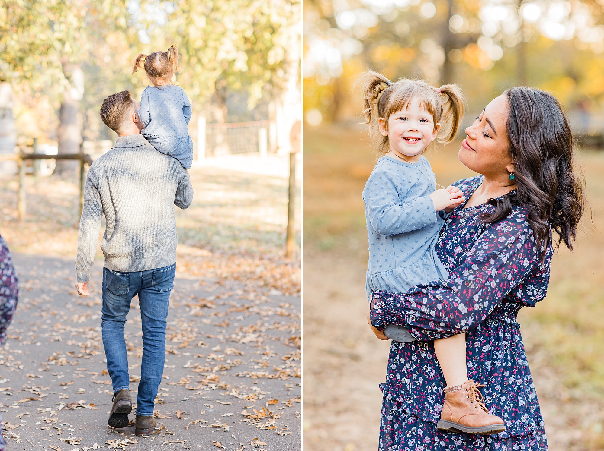 parents play with toddler during family photos in Georgia 
