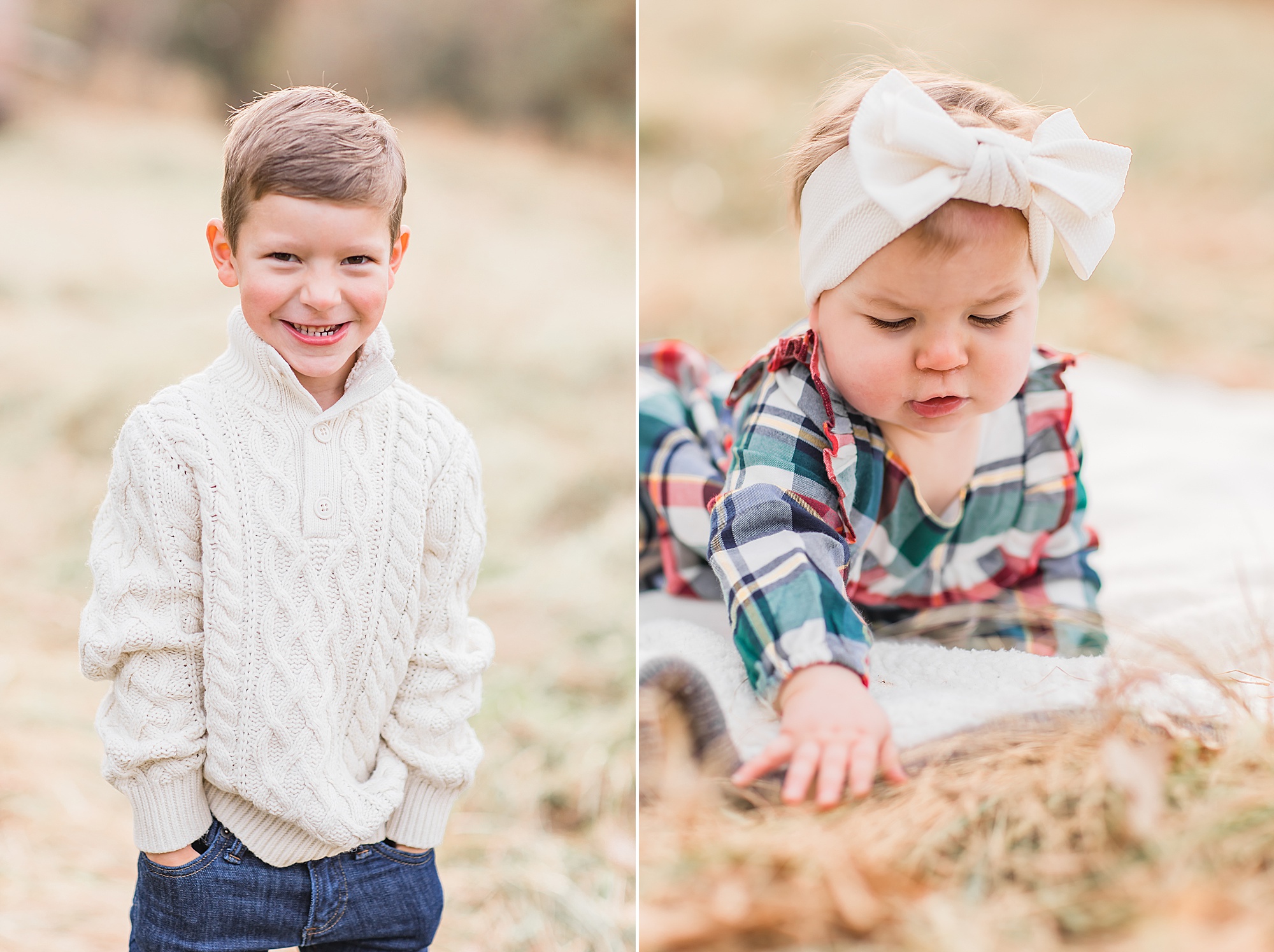 kids sit on blanket during The Ivy Place Venue family portraits