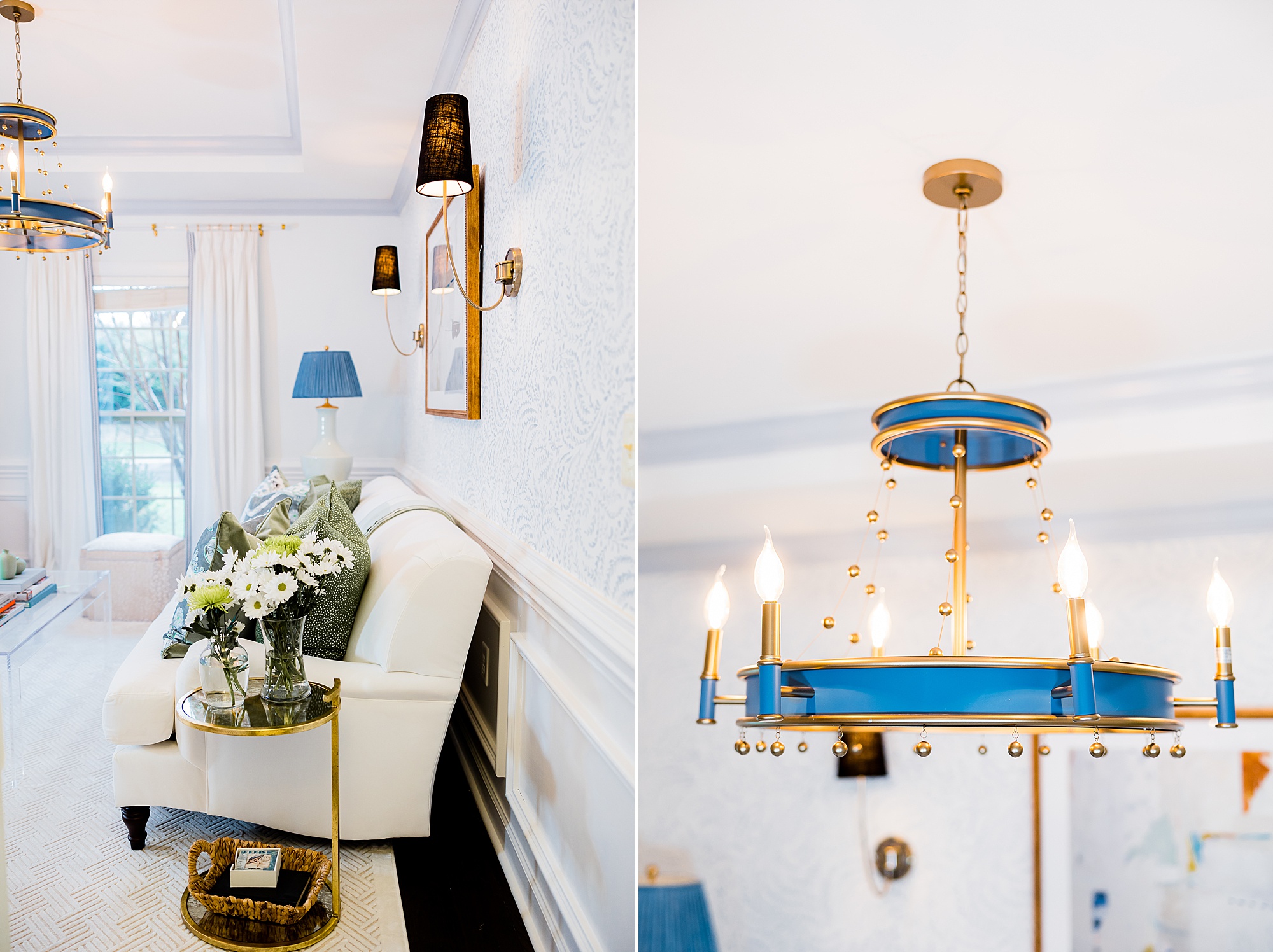 blueand gold details in Charlotte home 
