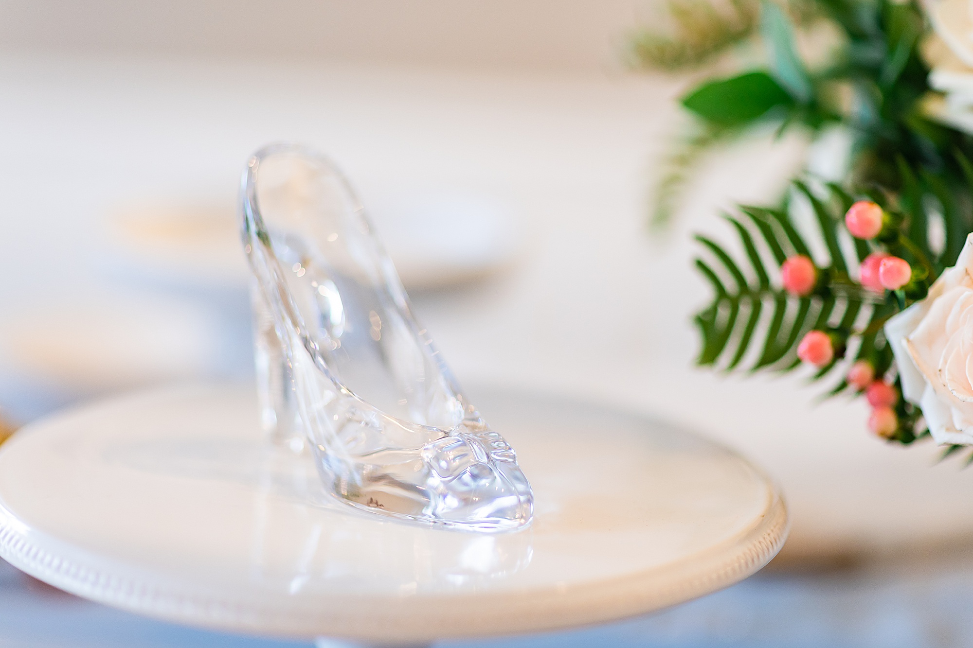 glass slipper decor for Princess themed first birthday party