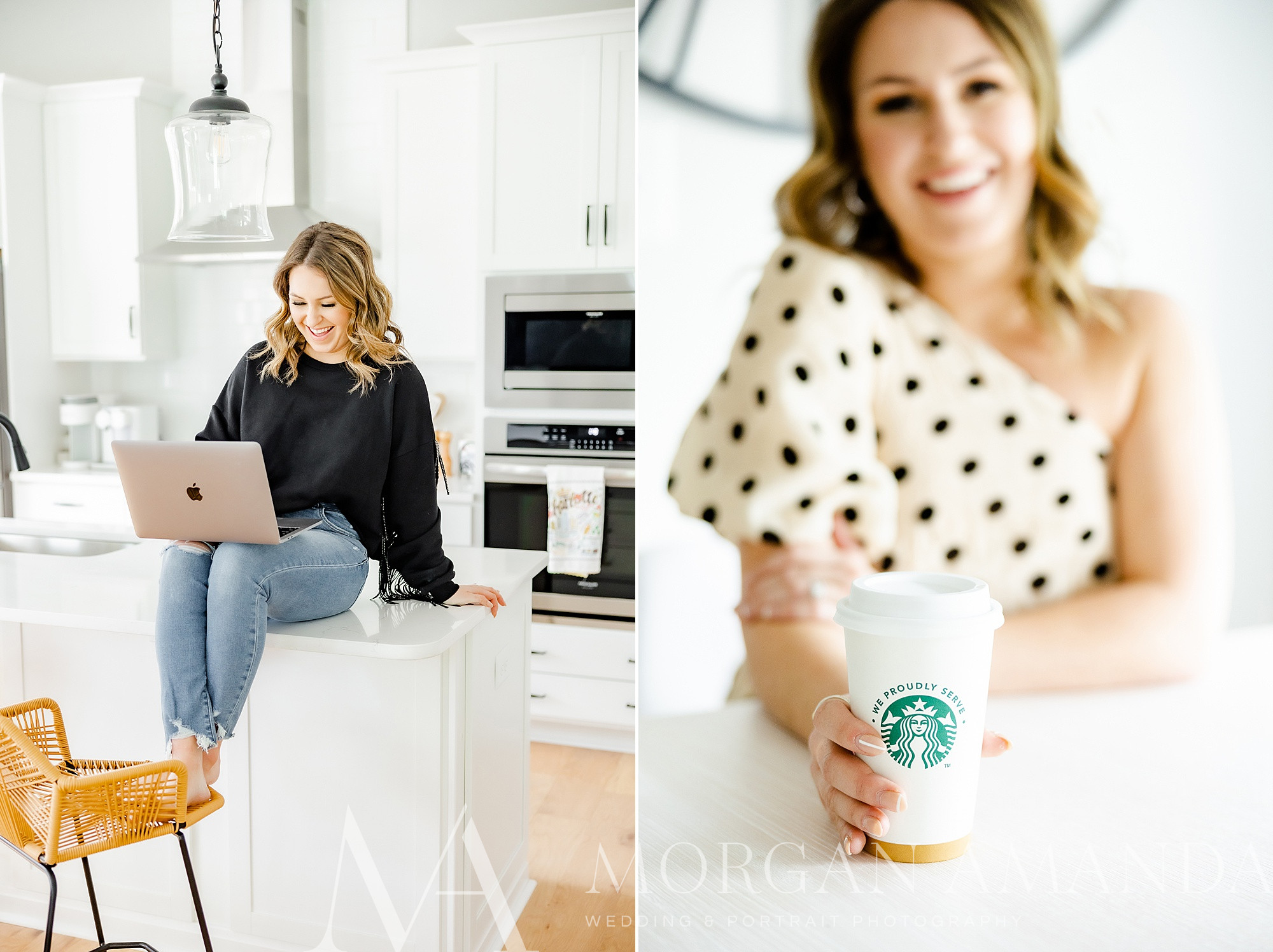 agent works at home during branding photos