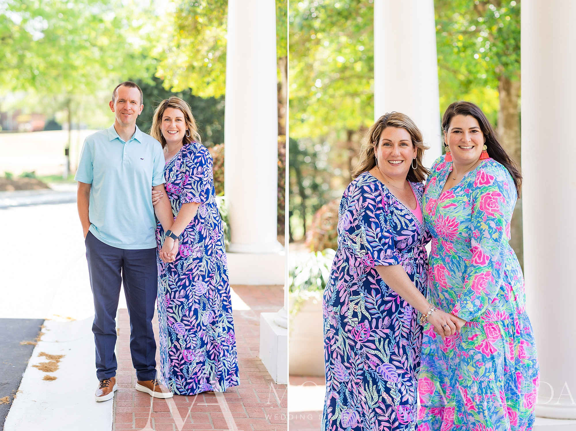 woman stands with sister during photos for Easter