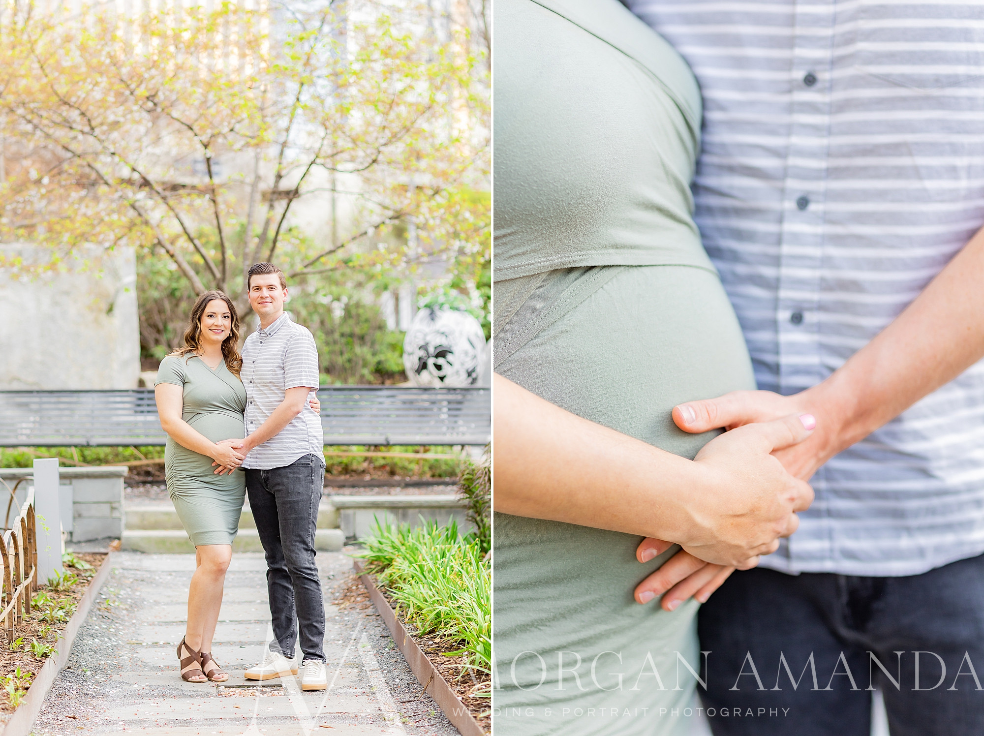 maternity portraits in the park for Charlotte couple 