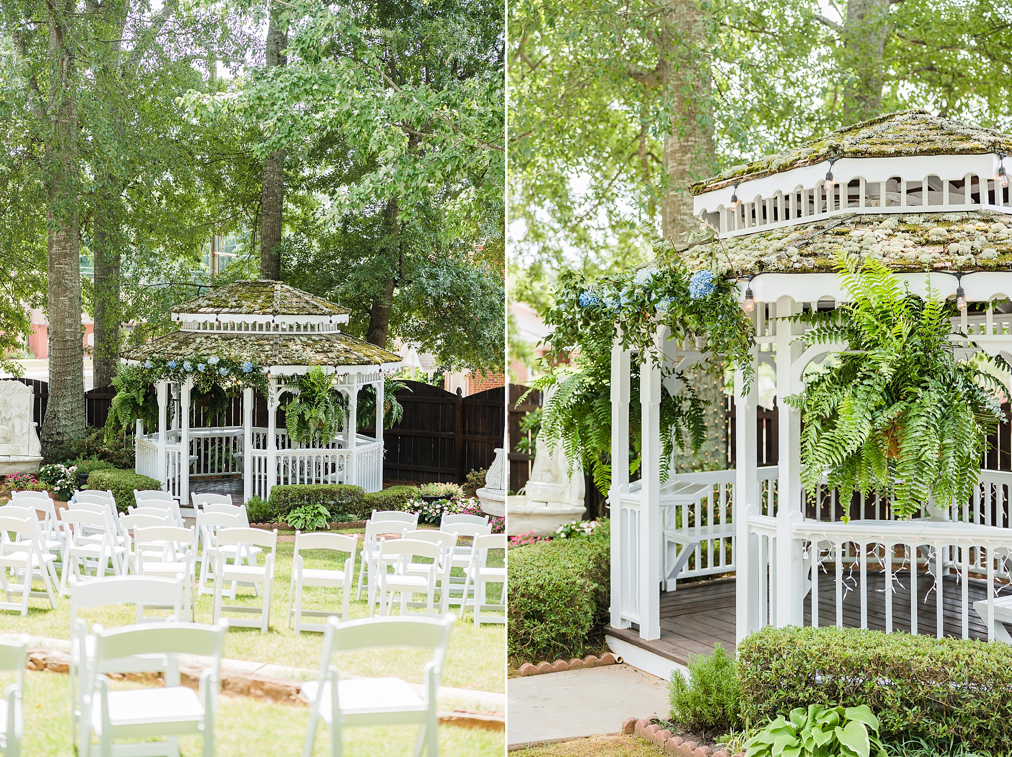 ceremony site at Victoria Belle Mansion in the gardens
