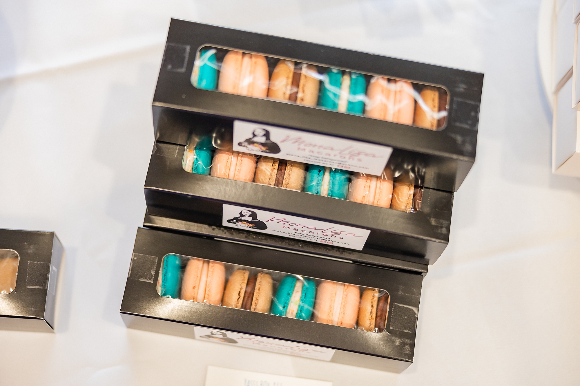 French macaroons on display for event 