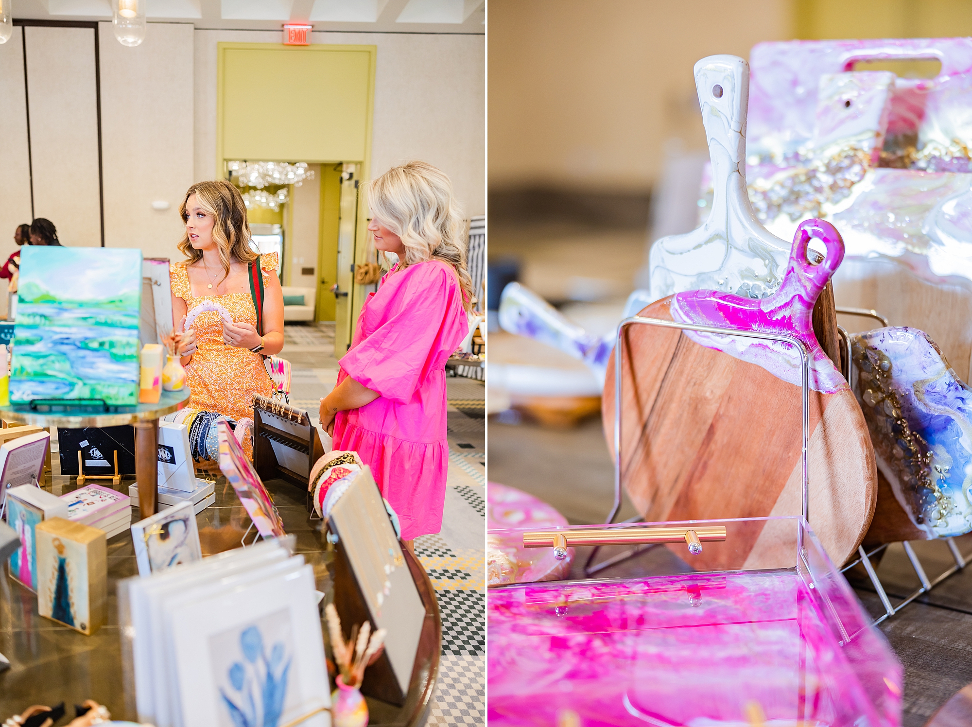 women talk during mother's day CLT Find Canopy Pop-Up Event
