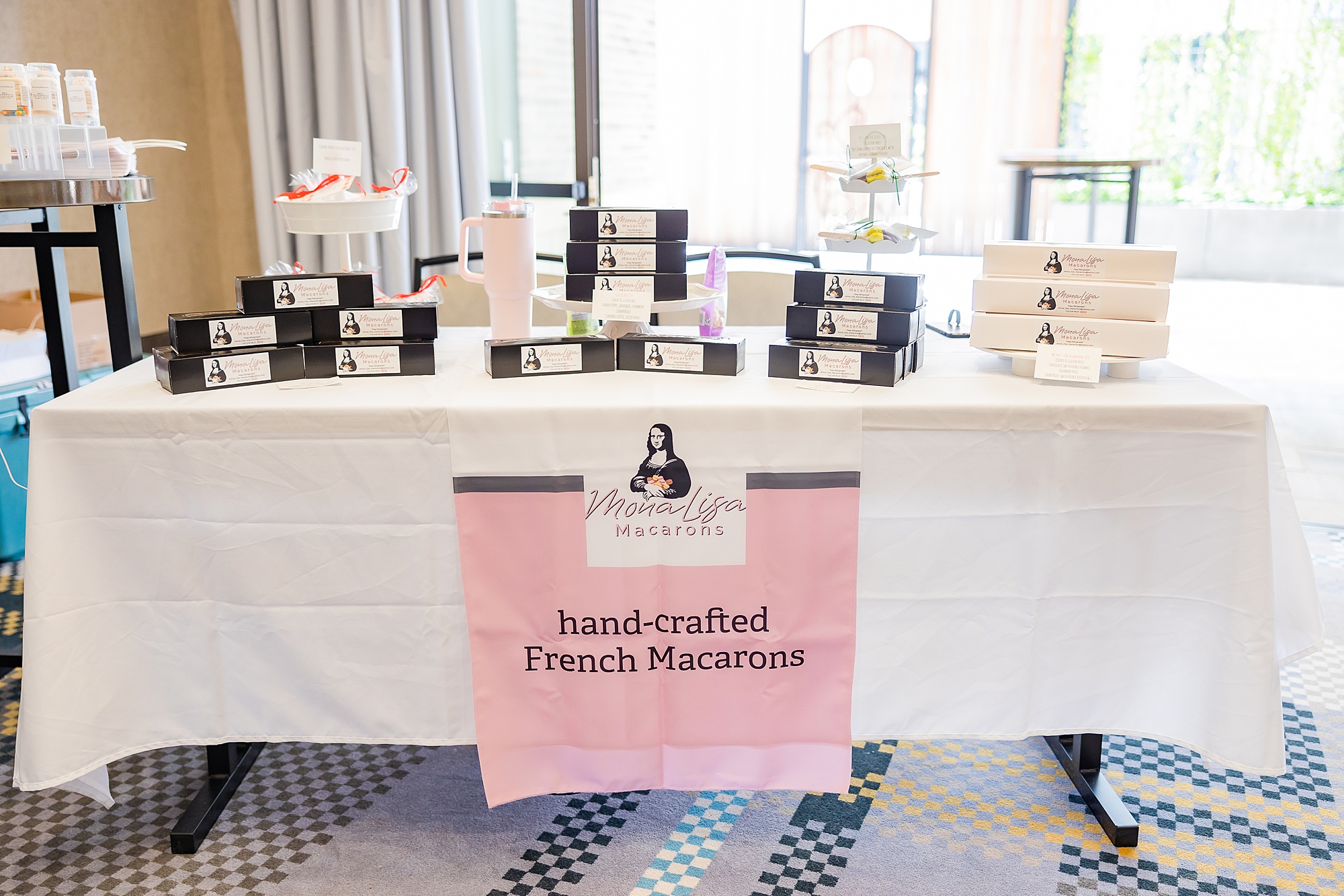 French macaron display for CLT event 