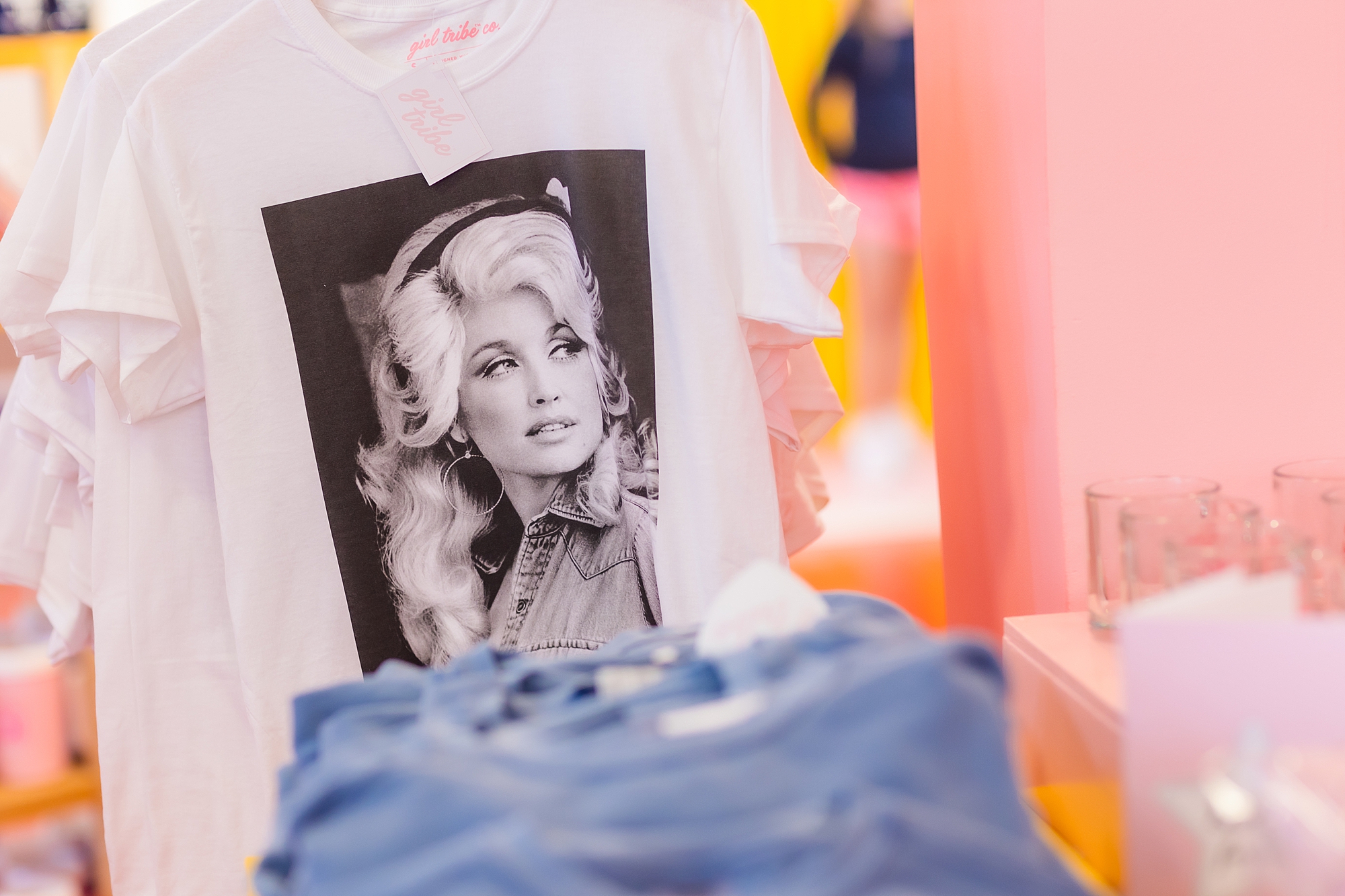 Dolly Parton shirt during opening day at Girl Supply 