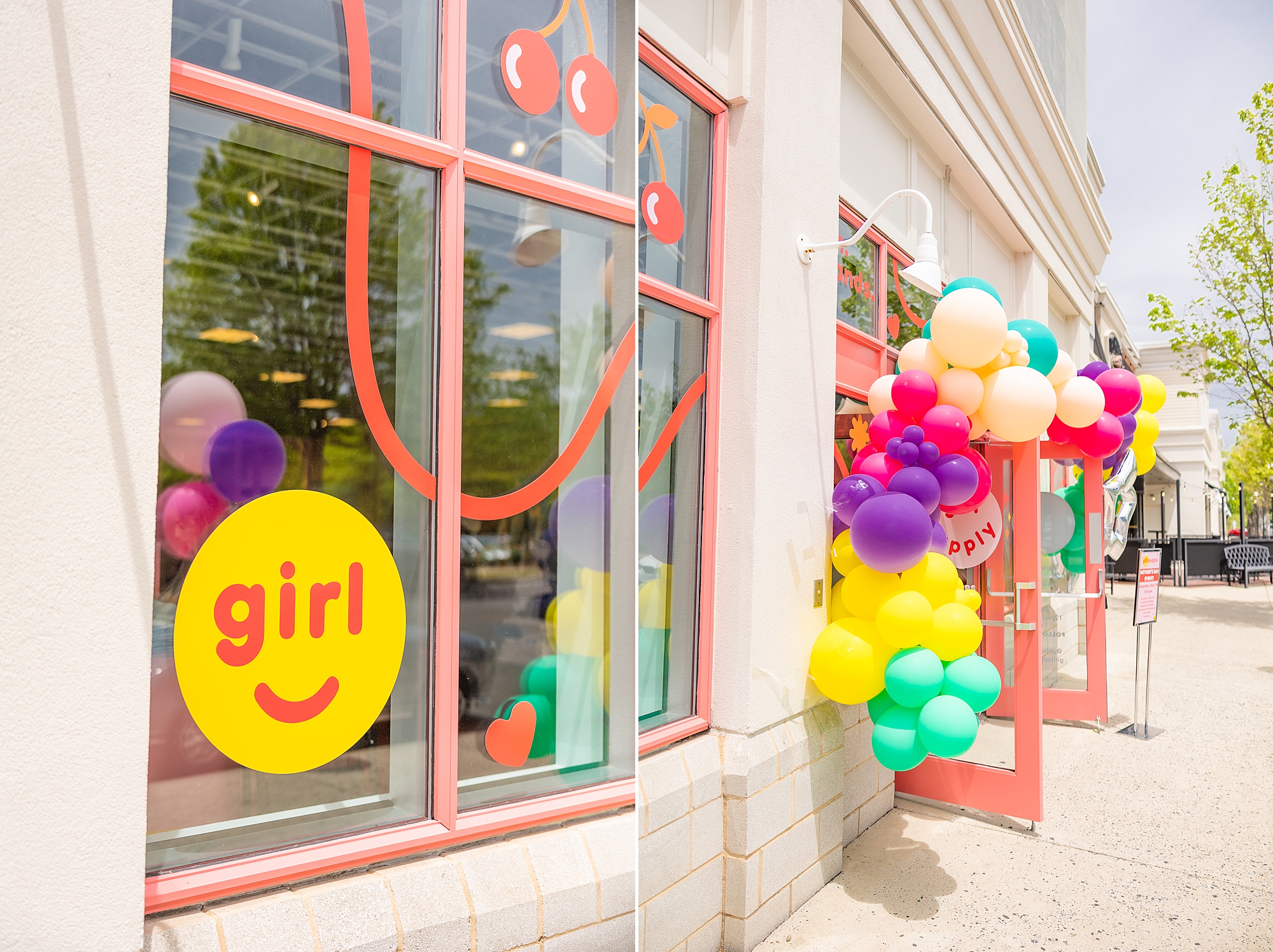 balloon display outside Girl Supply in Birkdale Village