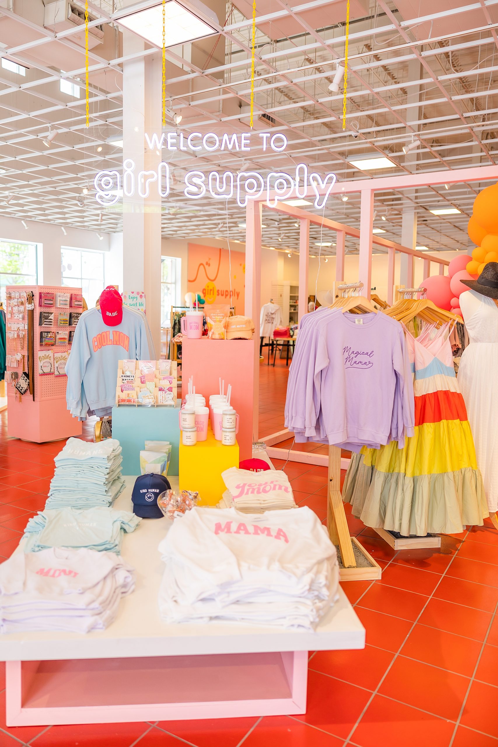 clothing displays at Girl Supply