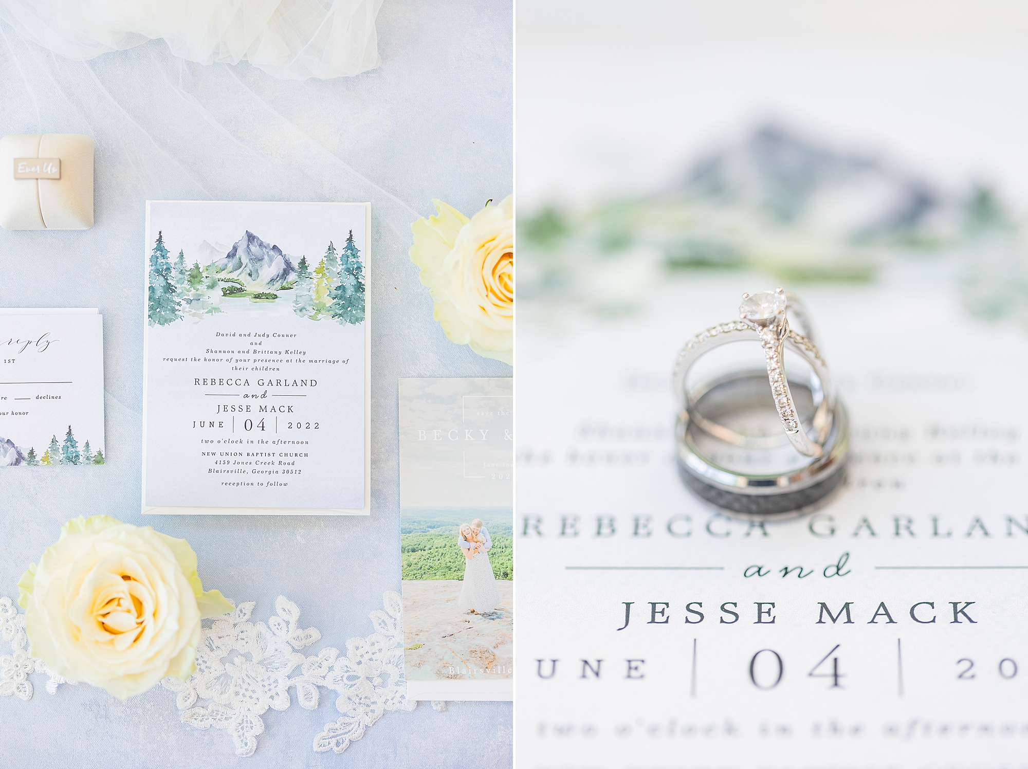 mountain inspired invitations for GA wedding
