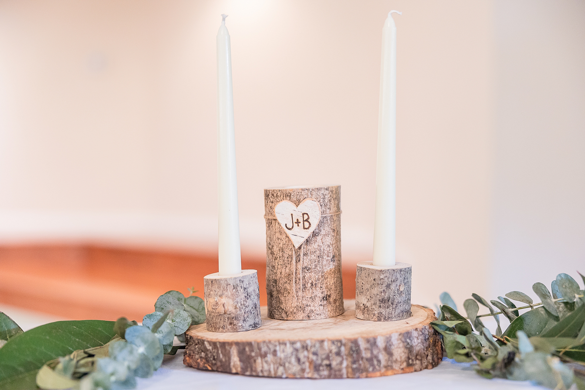 wooden candle holder for Blairsville GA wedding ceremony 