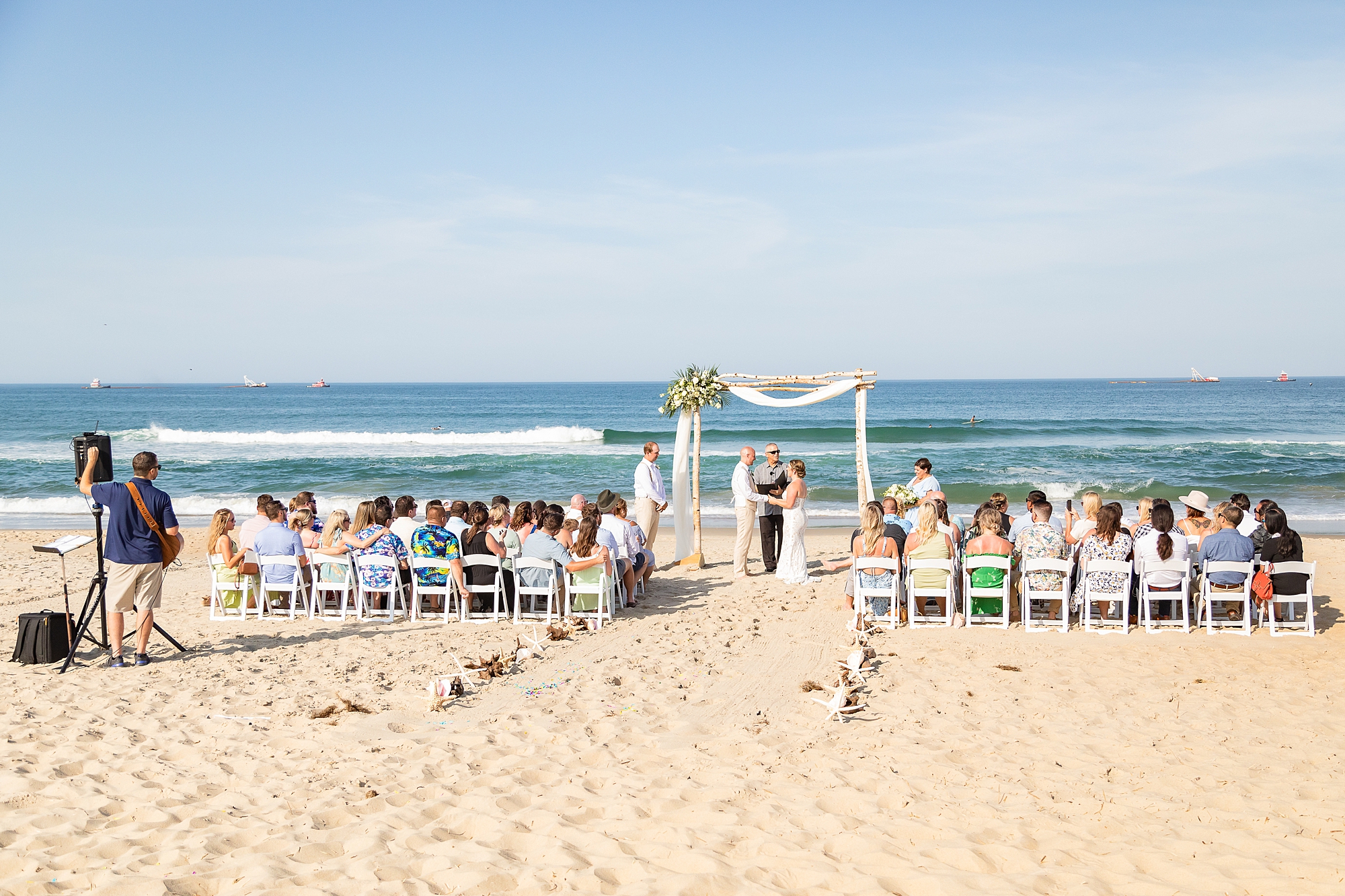 waterfront wedding ceremony in the Outer Banks