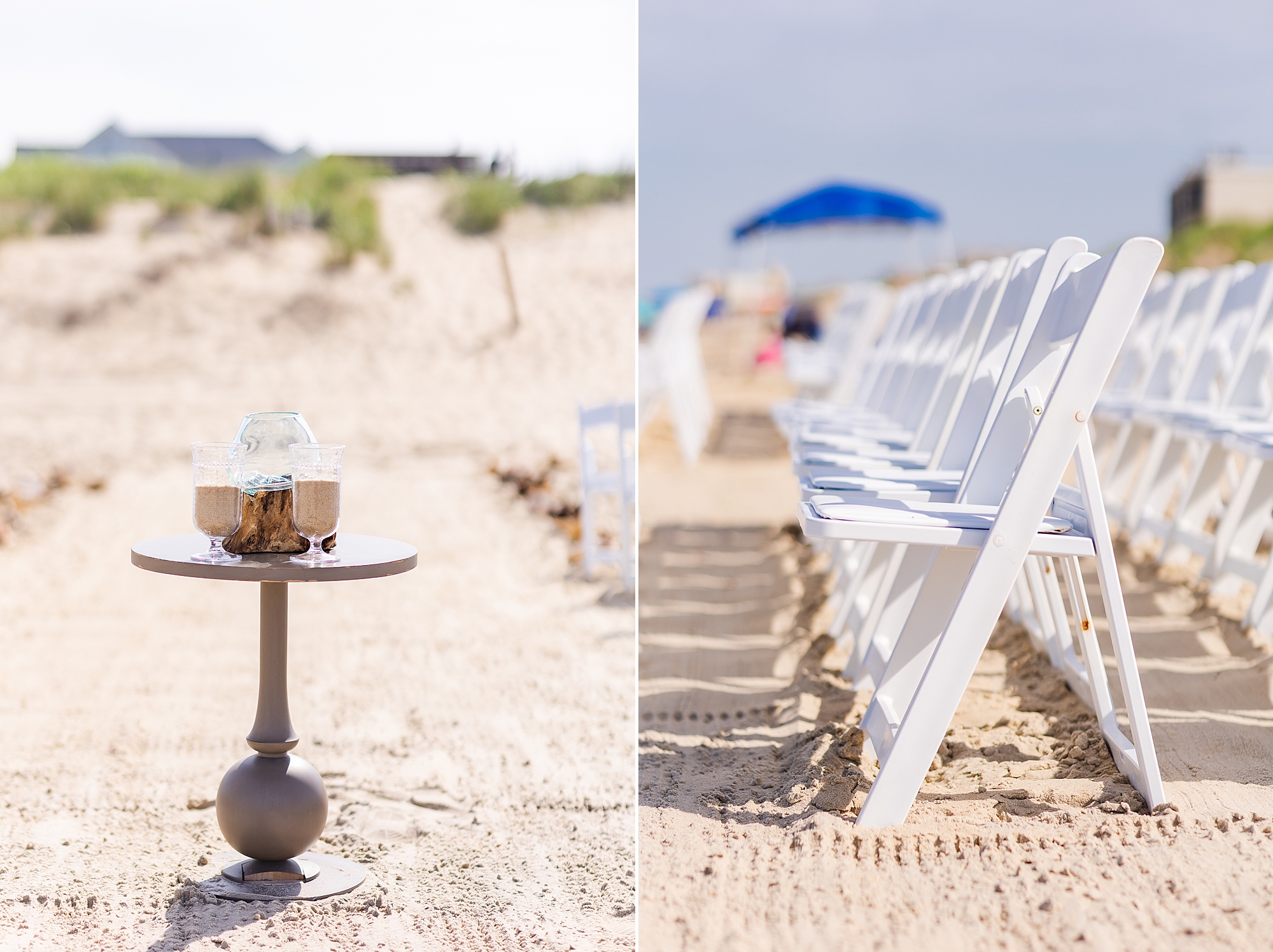 beach wedding ceremony details in the Outer Banks