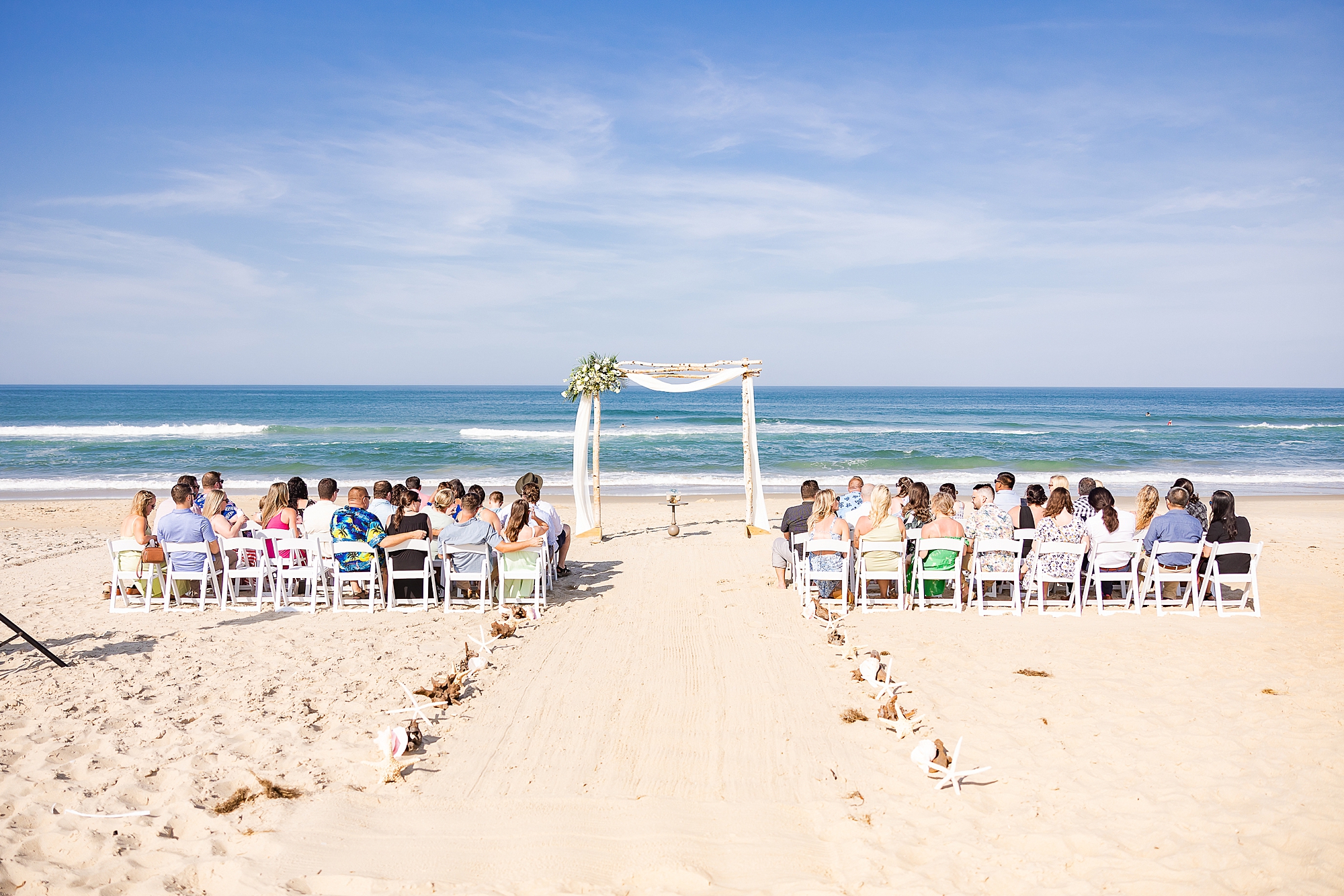 wedding ceremony along waterfront in Outer Banks