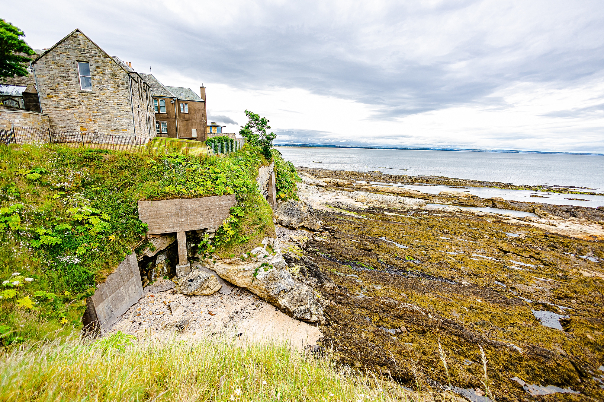 St. Andrews castle on waterfront in Scotland
