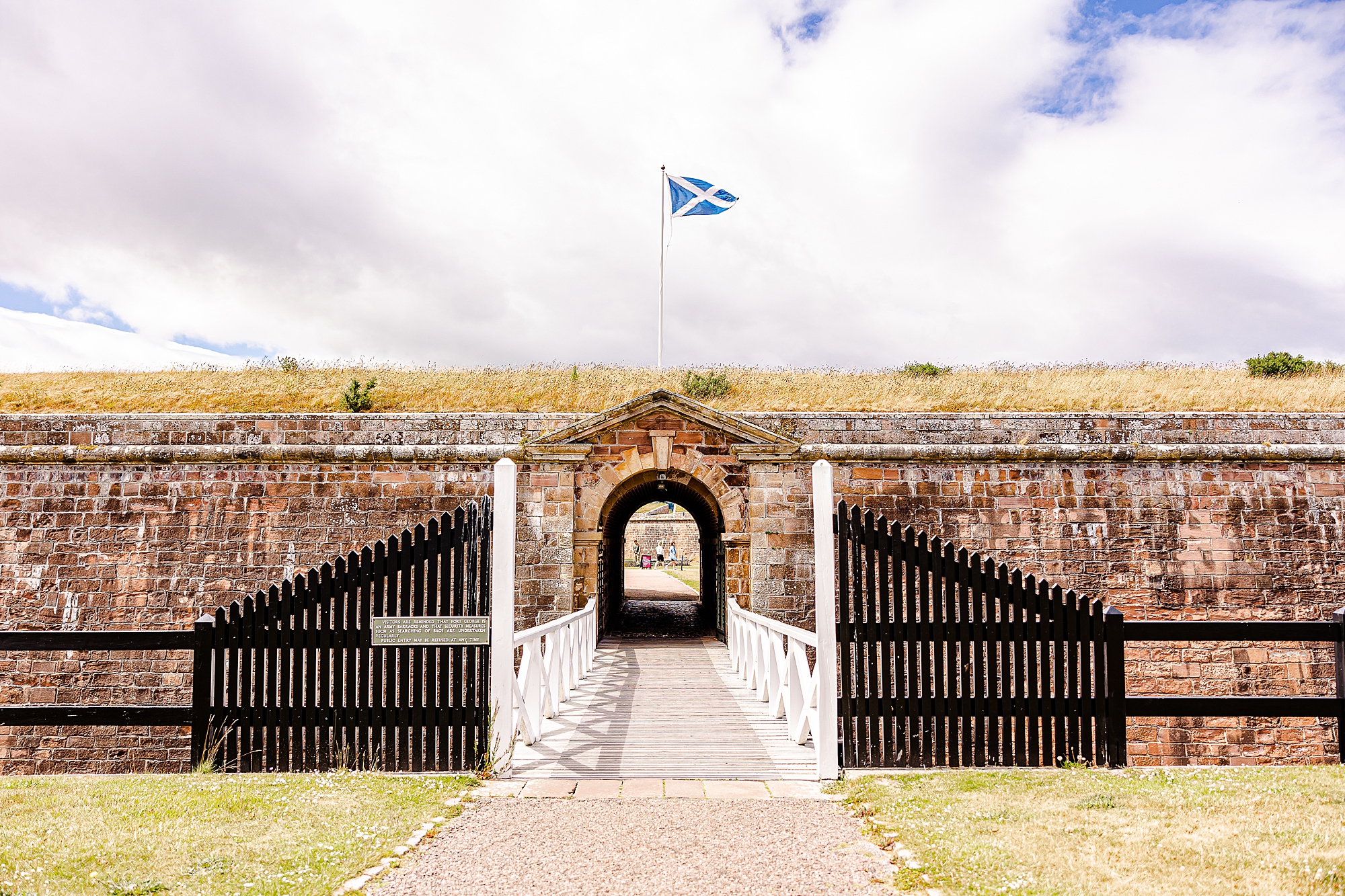 welcome gate at Fort George in Scotland 