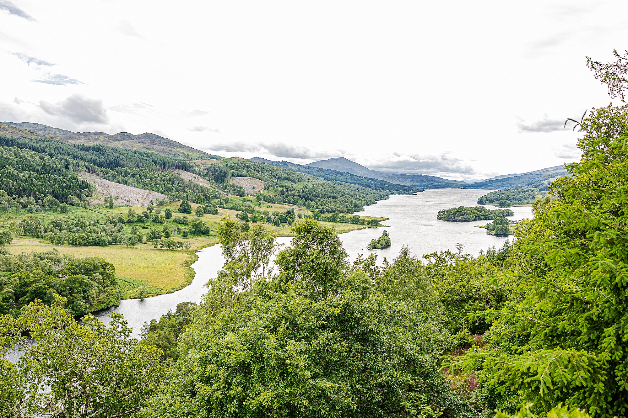 Scottish highlands with water flowing