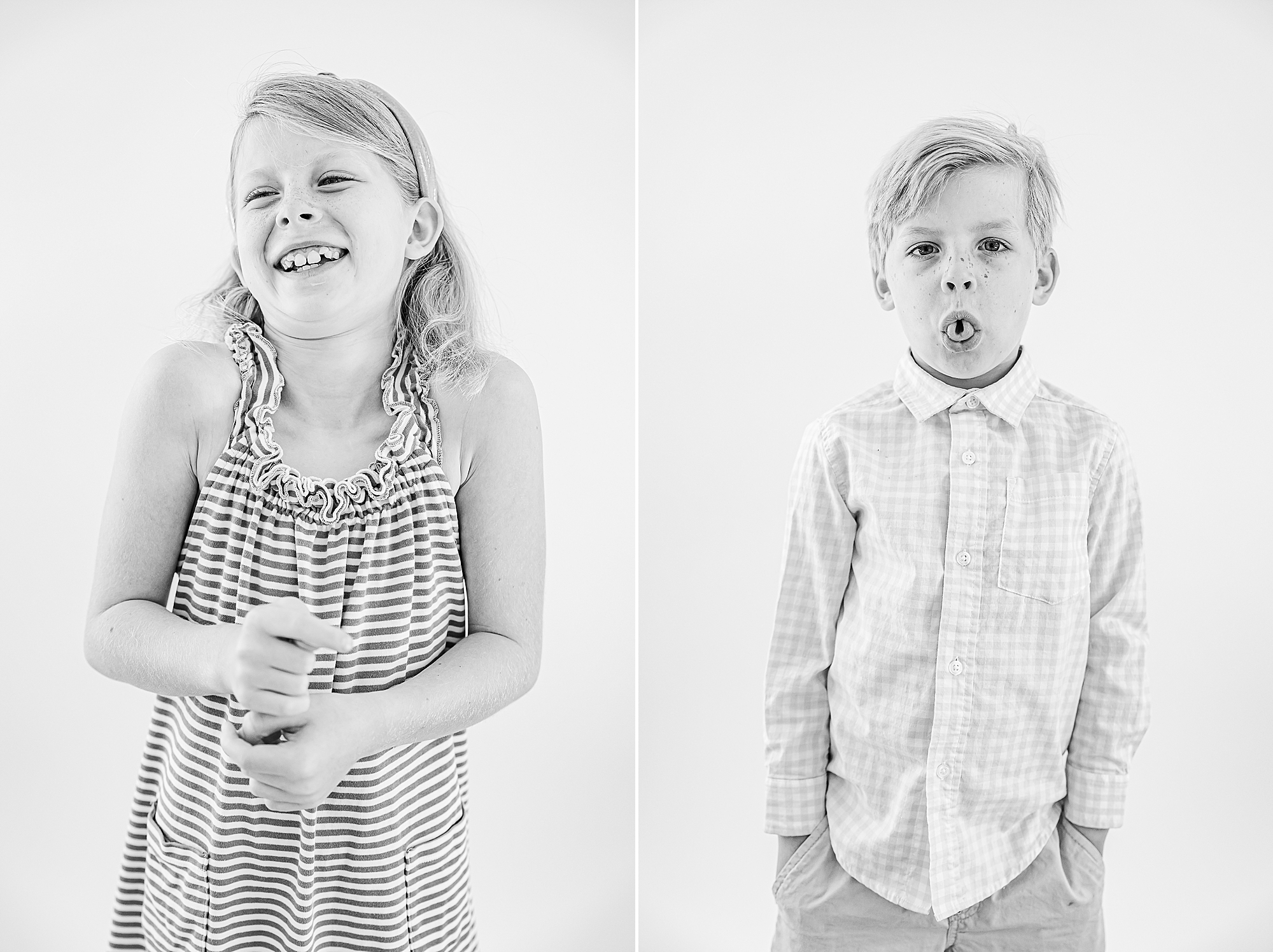 children laugh during Charlotte Personality Portraits
