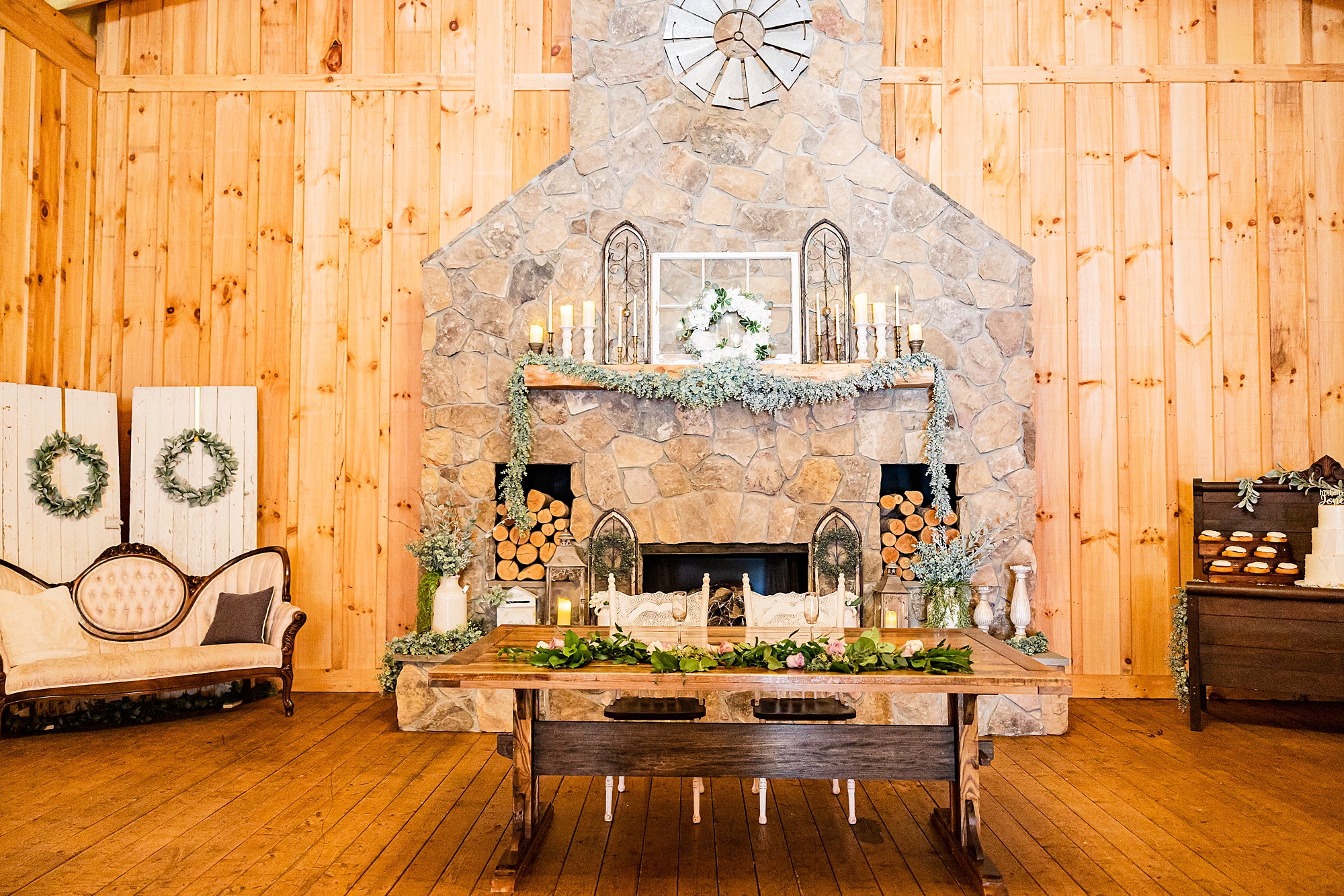rustic wedding reception at Old Homeplace Vineyard