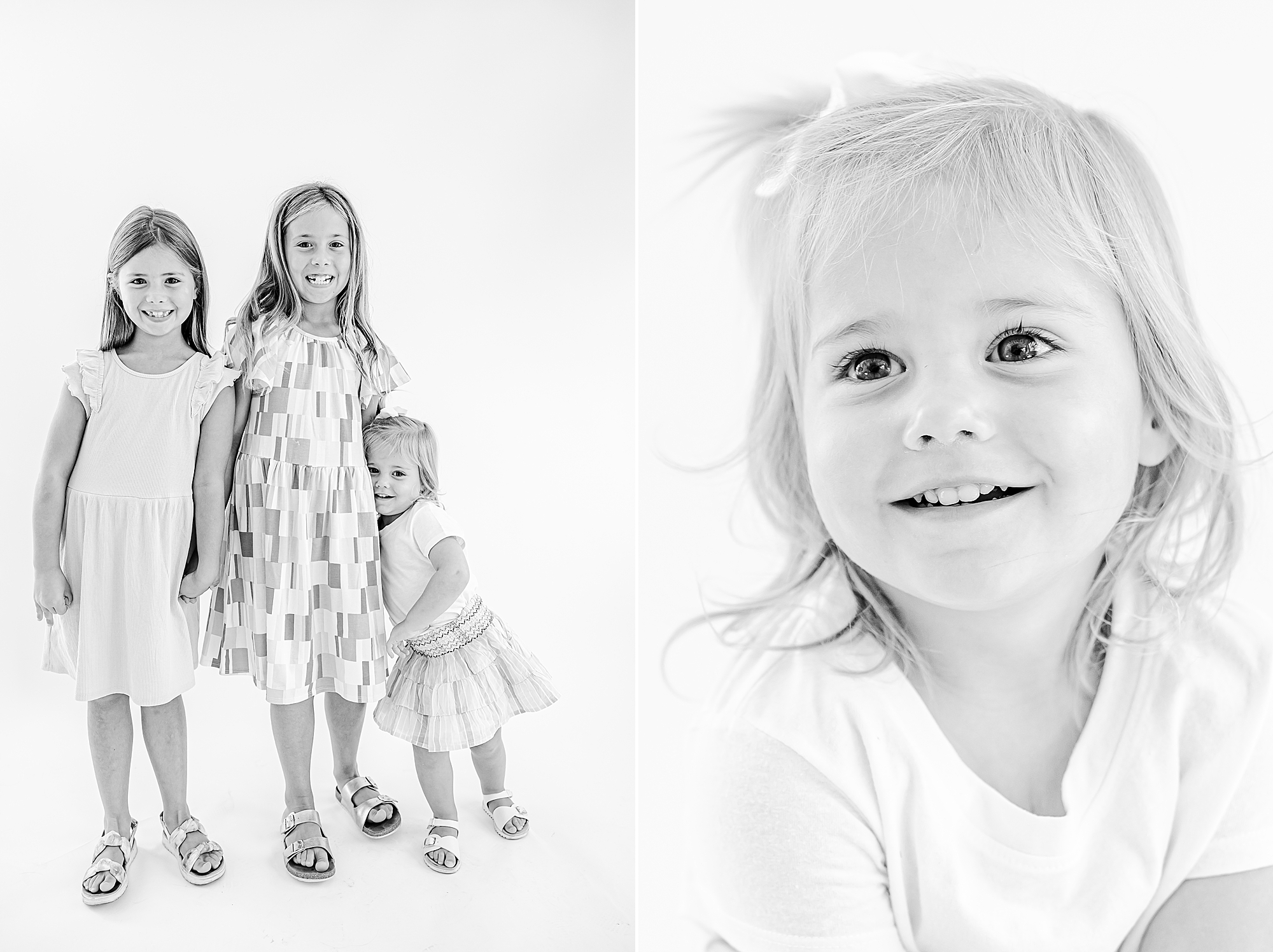 sisters stand together during Charlotte Personality Portraits 