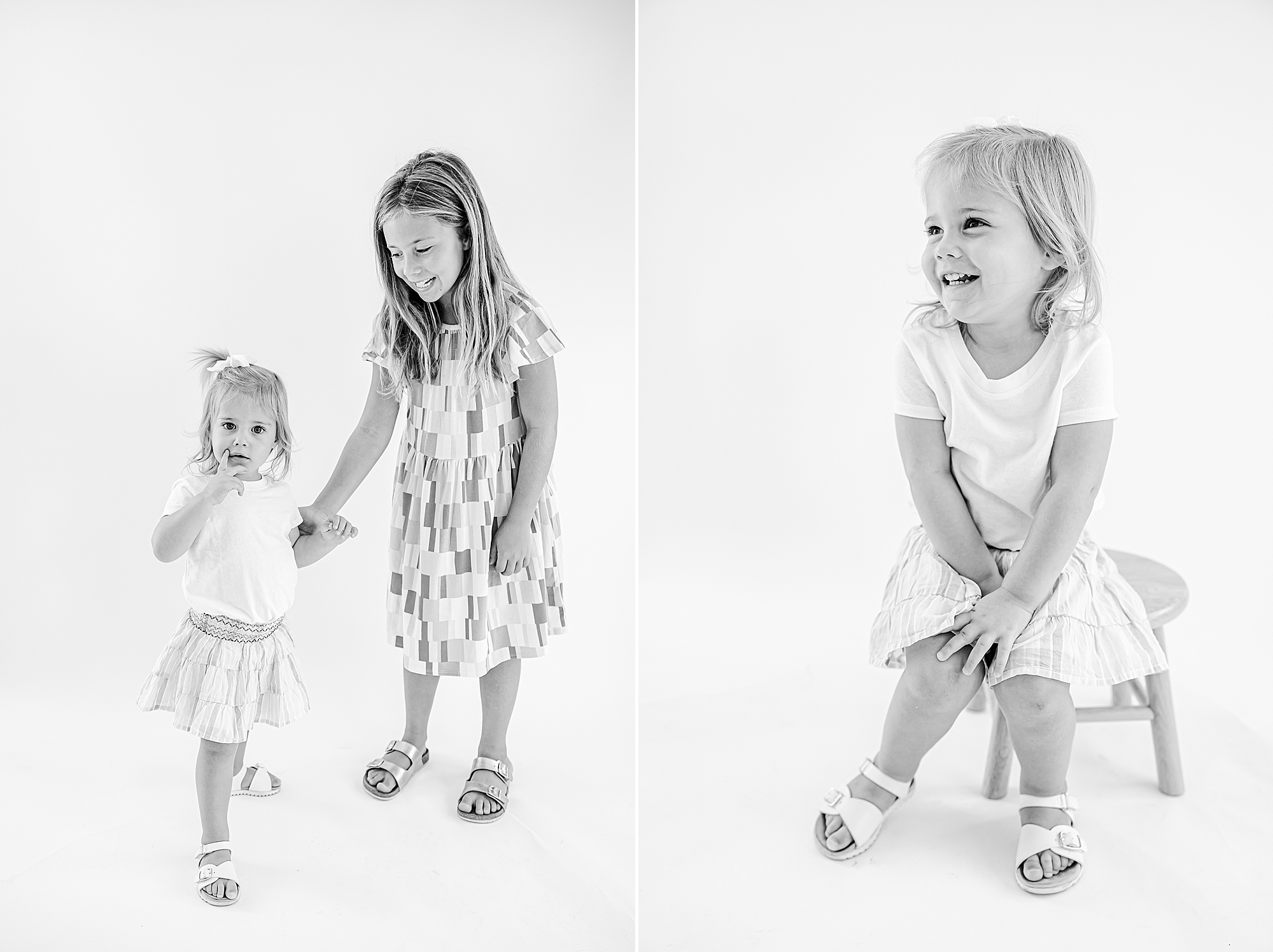 sisters play together during Charlotte Personality Portraits 