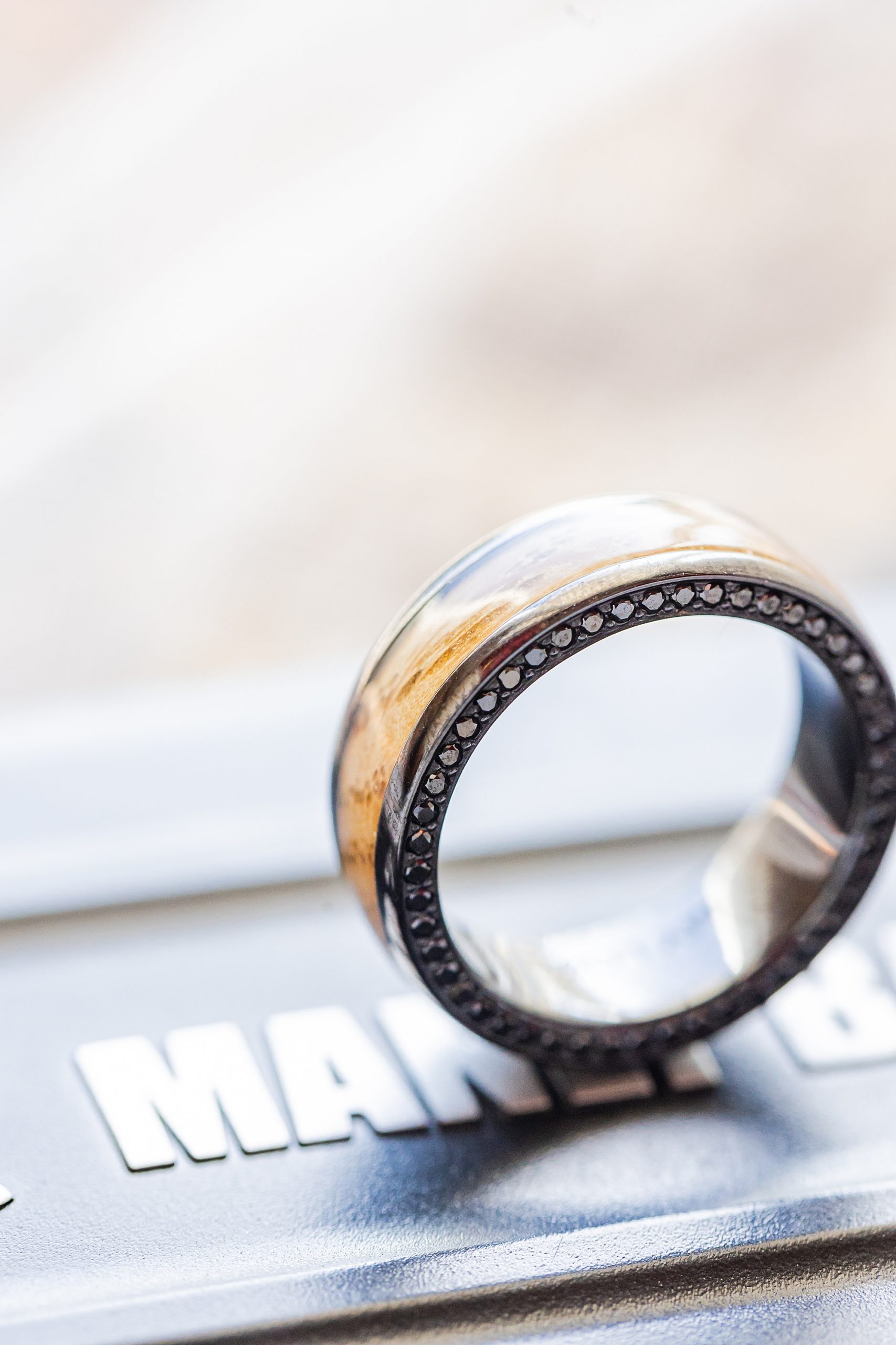 groom's custom ring from Manly Bands