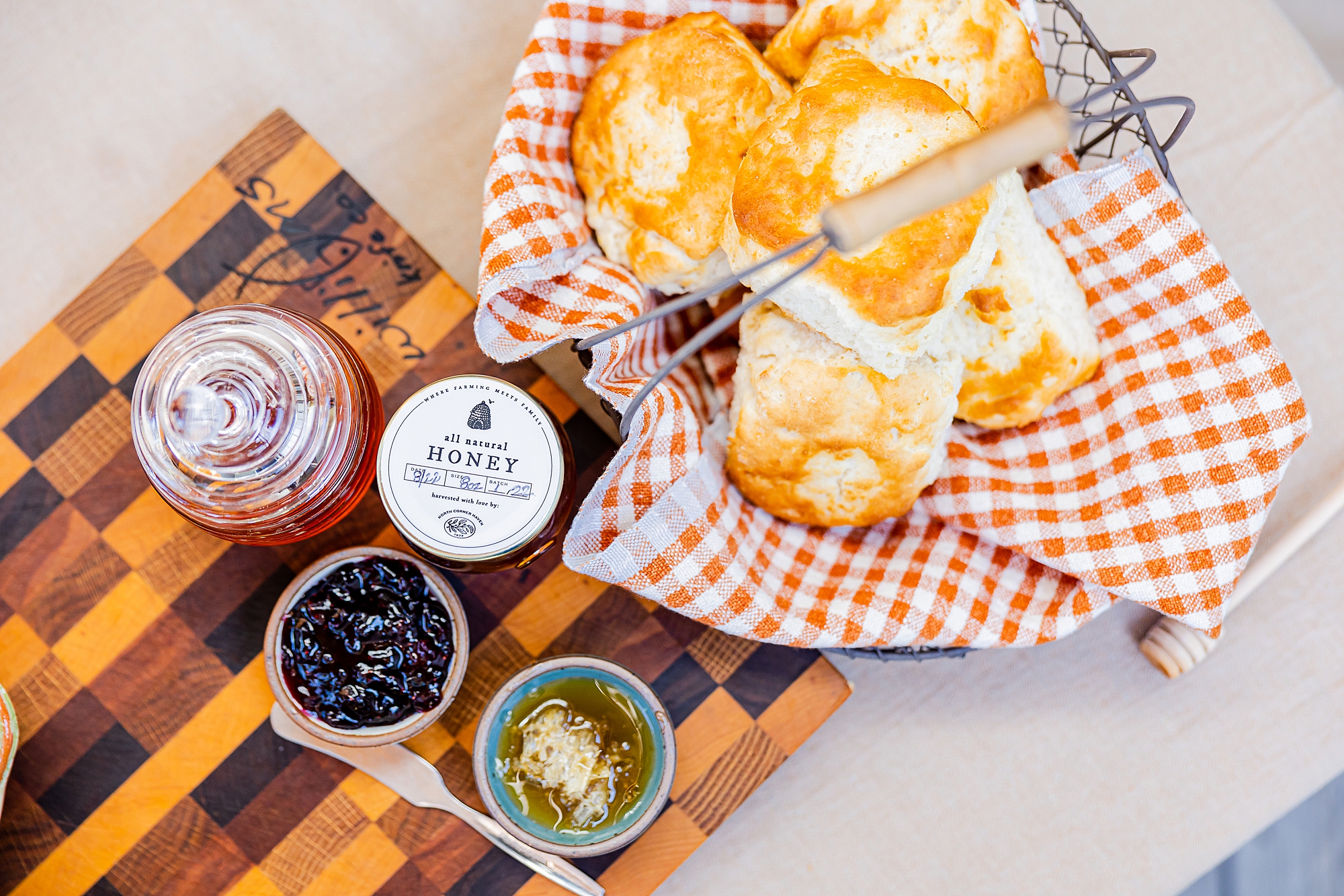 biscuits, jams, and butter for North Corner Haven product photos