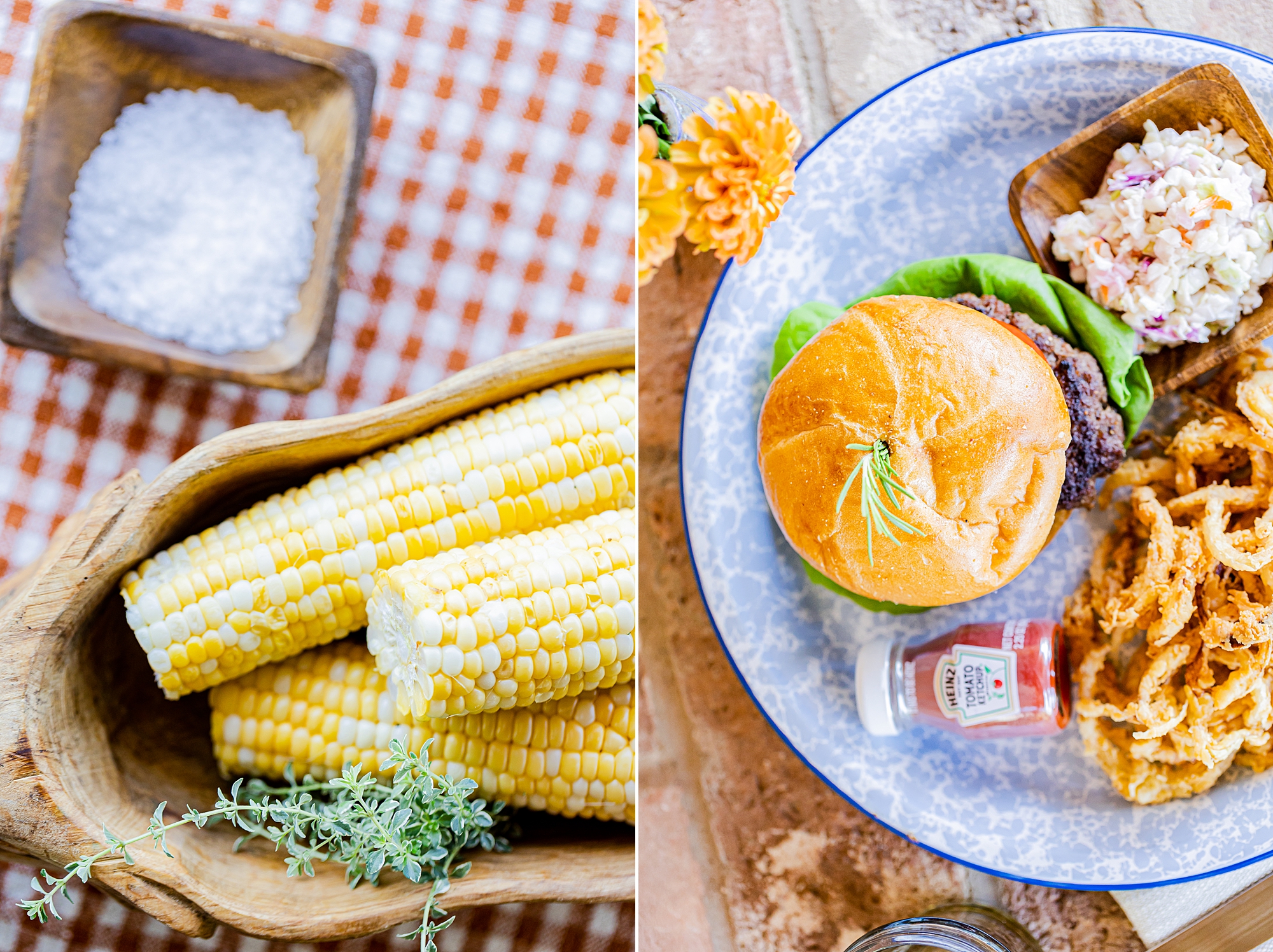 burgers with corn for North Corner Haven product photos