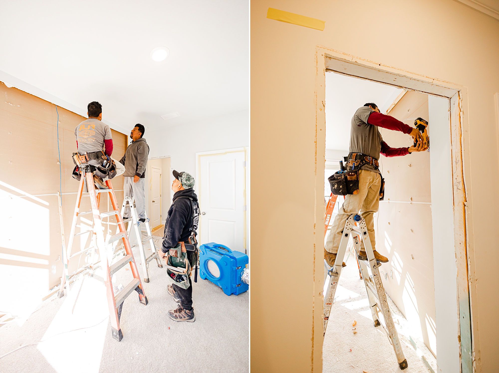 Turn Key Solutions puts up drywall during renovations
